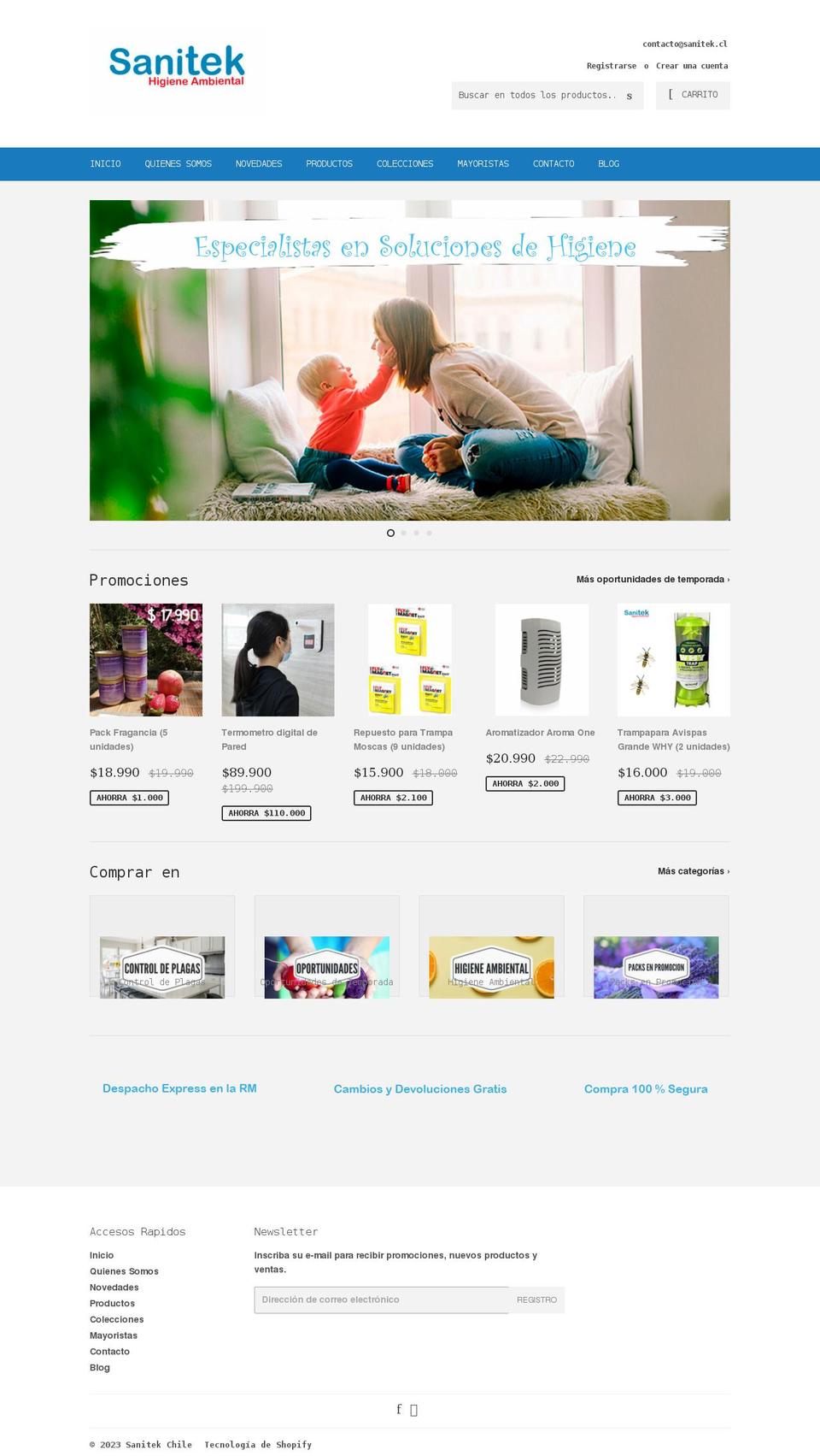 sanitek.cl shopify website screenshot