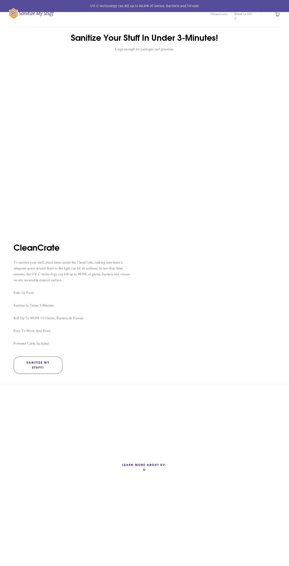 sanitizemystuff.com shopify website screenshot