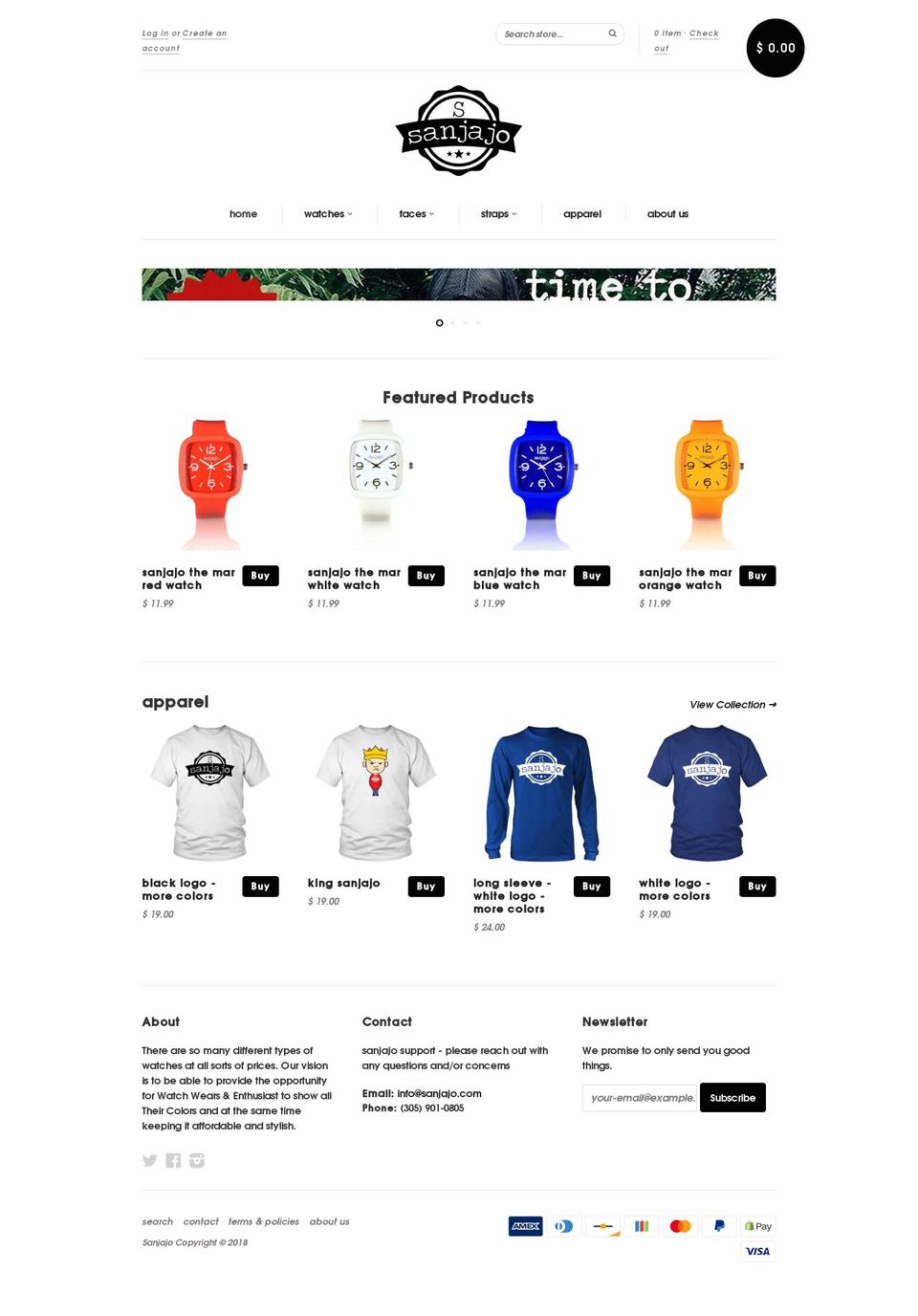 sanjajo.com — Shopify storefront screenshot