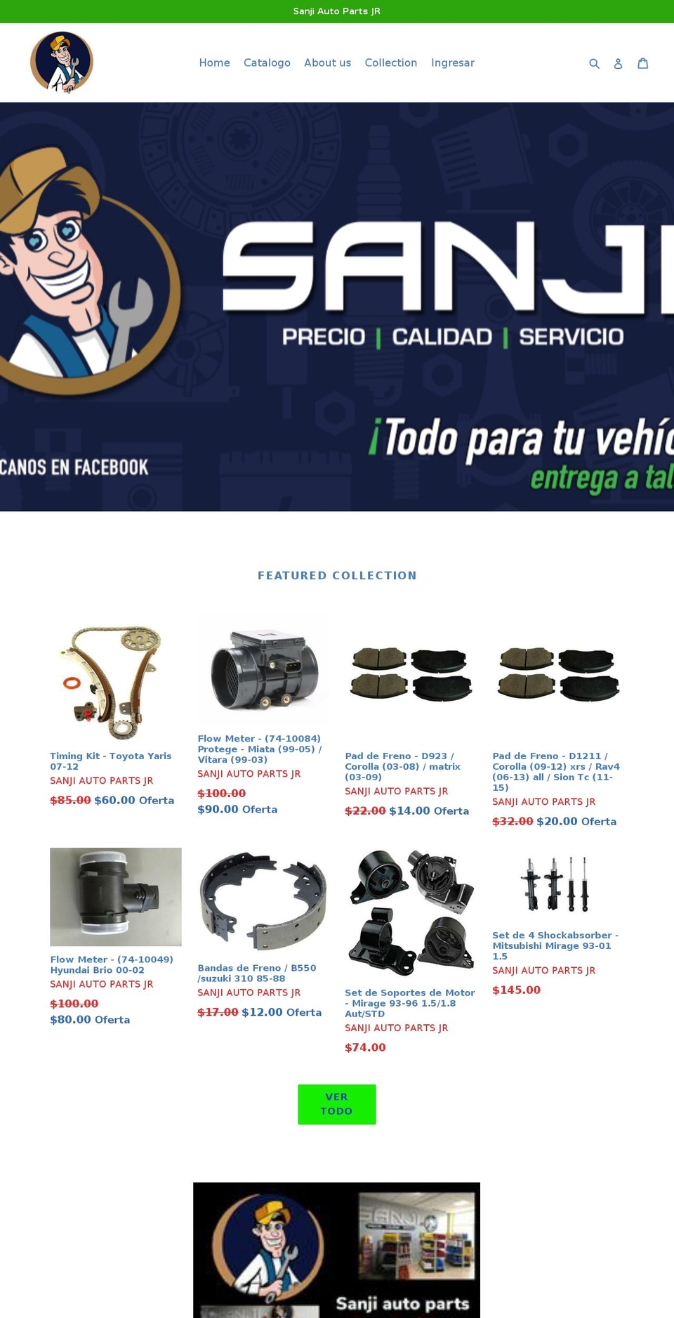 sanjiautopartsjr.com shopify website screenshot