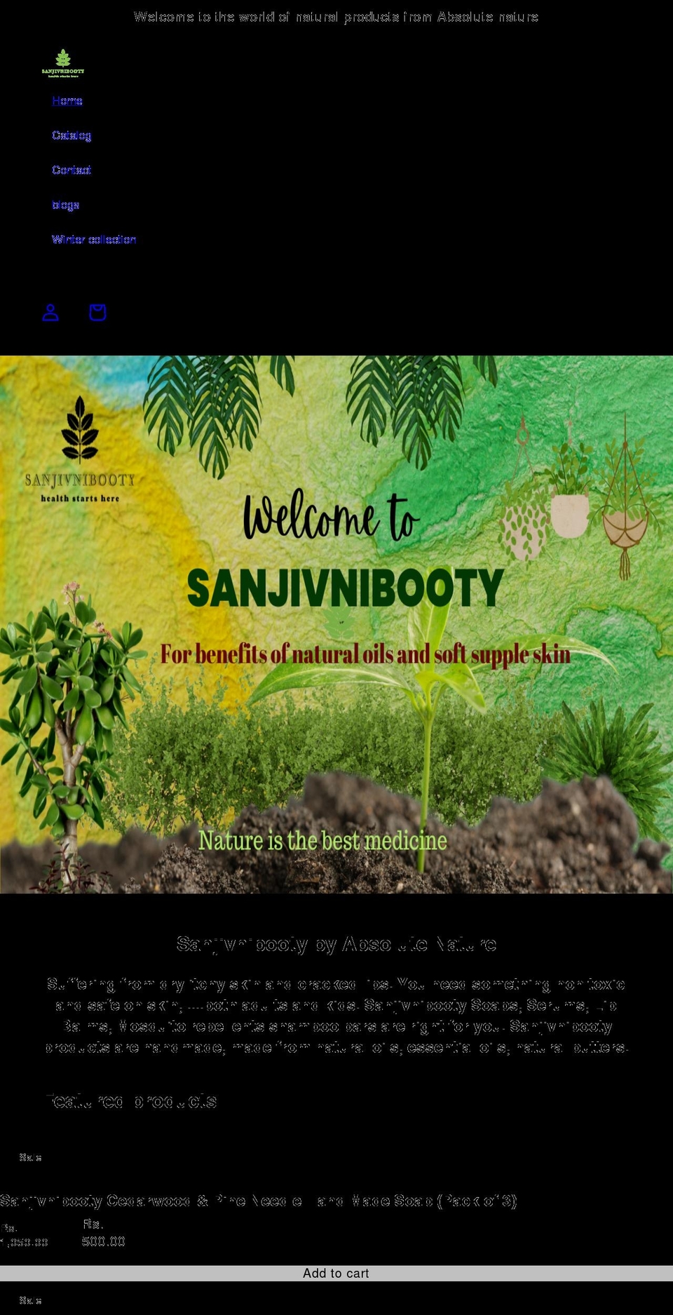 sanjivnibooty.com shopify website screenshot