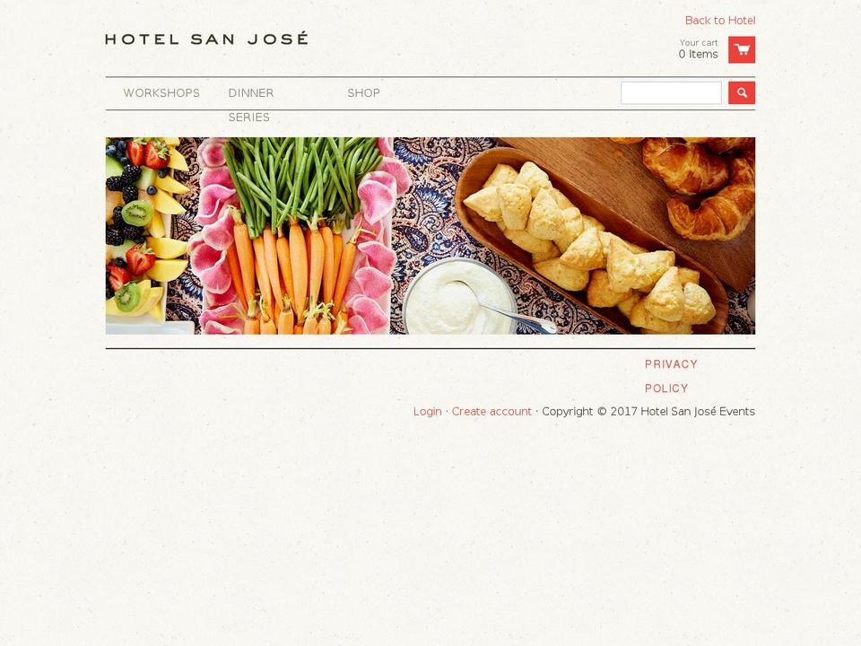 sanjosehotelevents.com shopify website screenshot