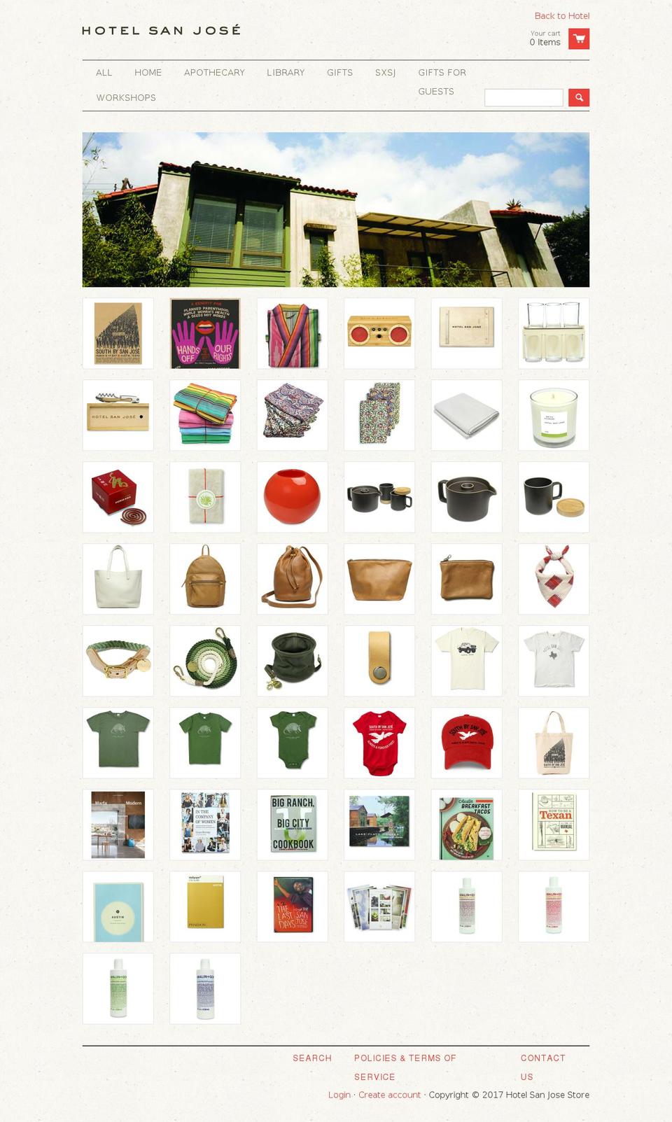 Craft Shopify theme site example sanjosehotelstore.com