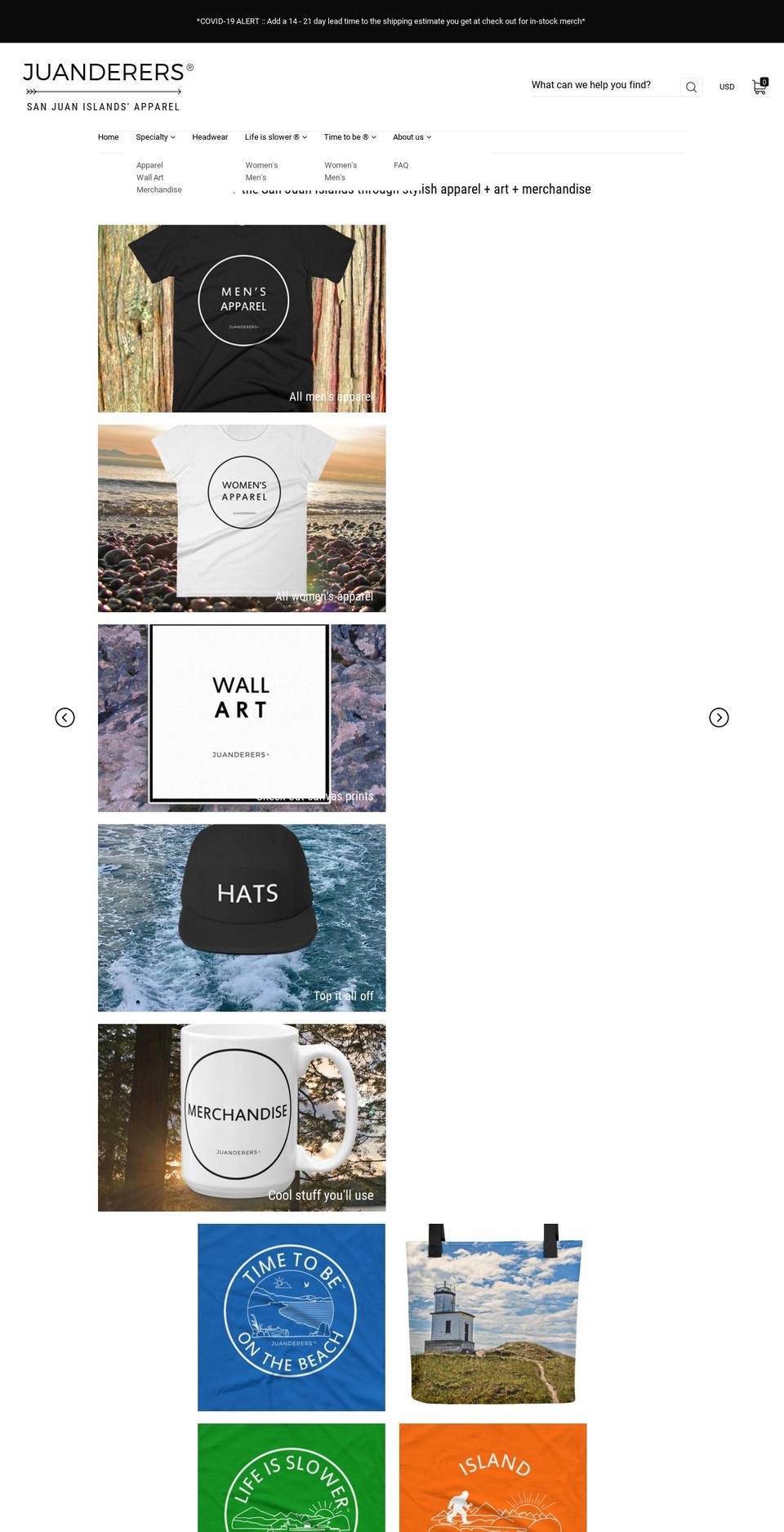 sanjuanderers.com — Shopify storefront screenshot