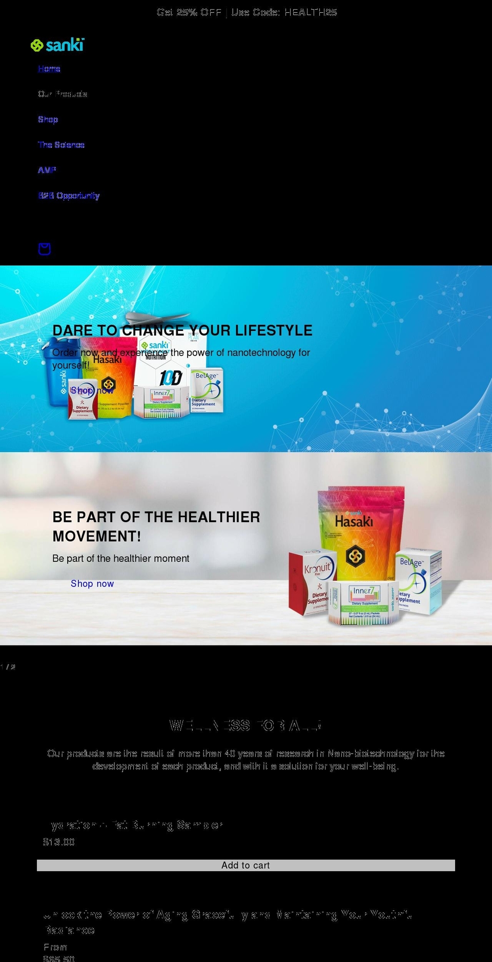 sankibalance.com shopify website screenshot