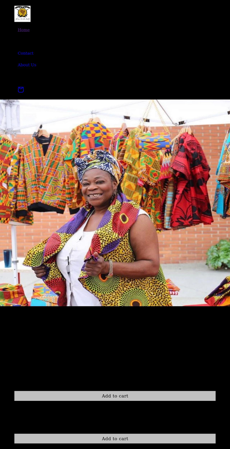sankofaafricanarts.com shopify website screenshot