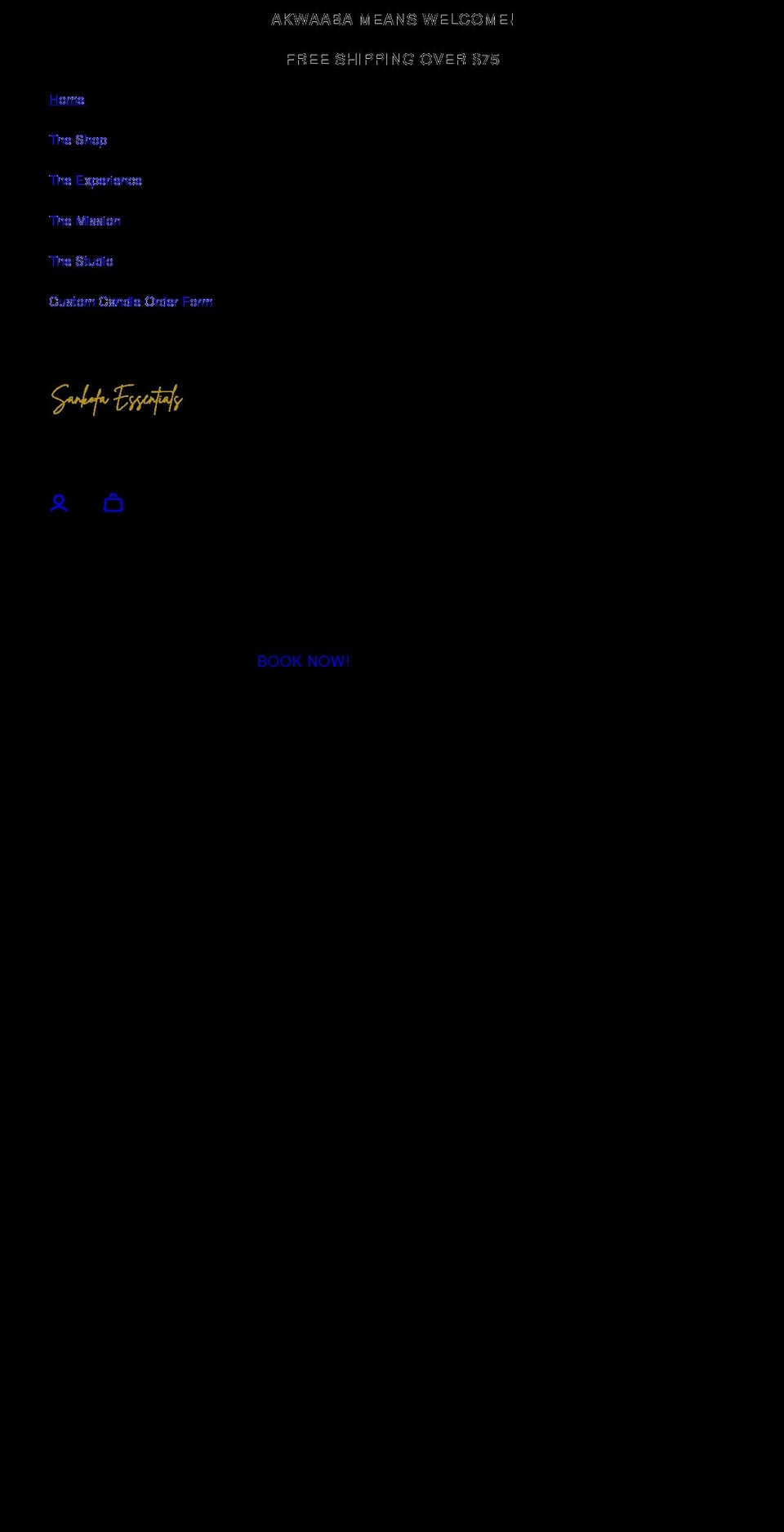 sankofaessentials.com shopify website screenshot