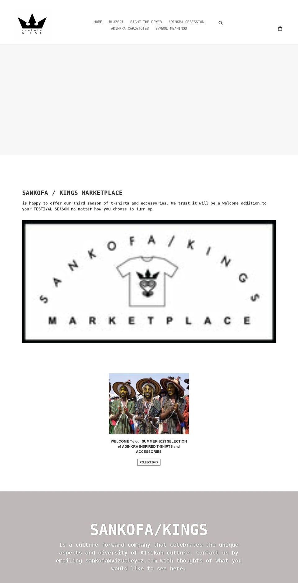 sankofakings.com shopify website screenshot