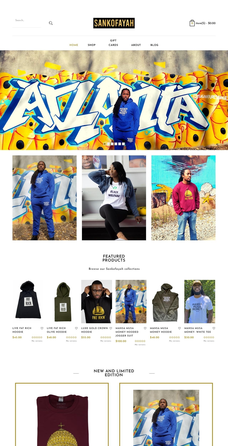 sankofayah.com shopify website screenshot