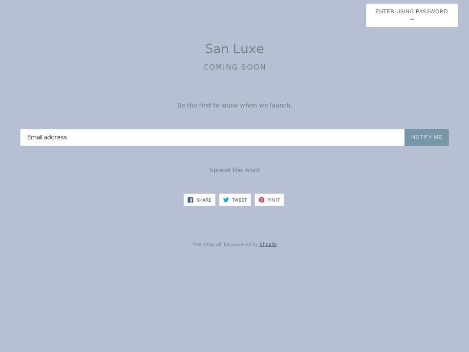 sanluxe.com — Shopify storefront screenshot