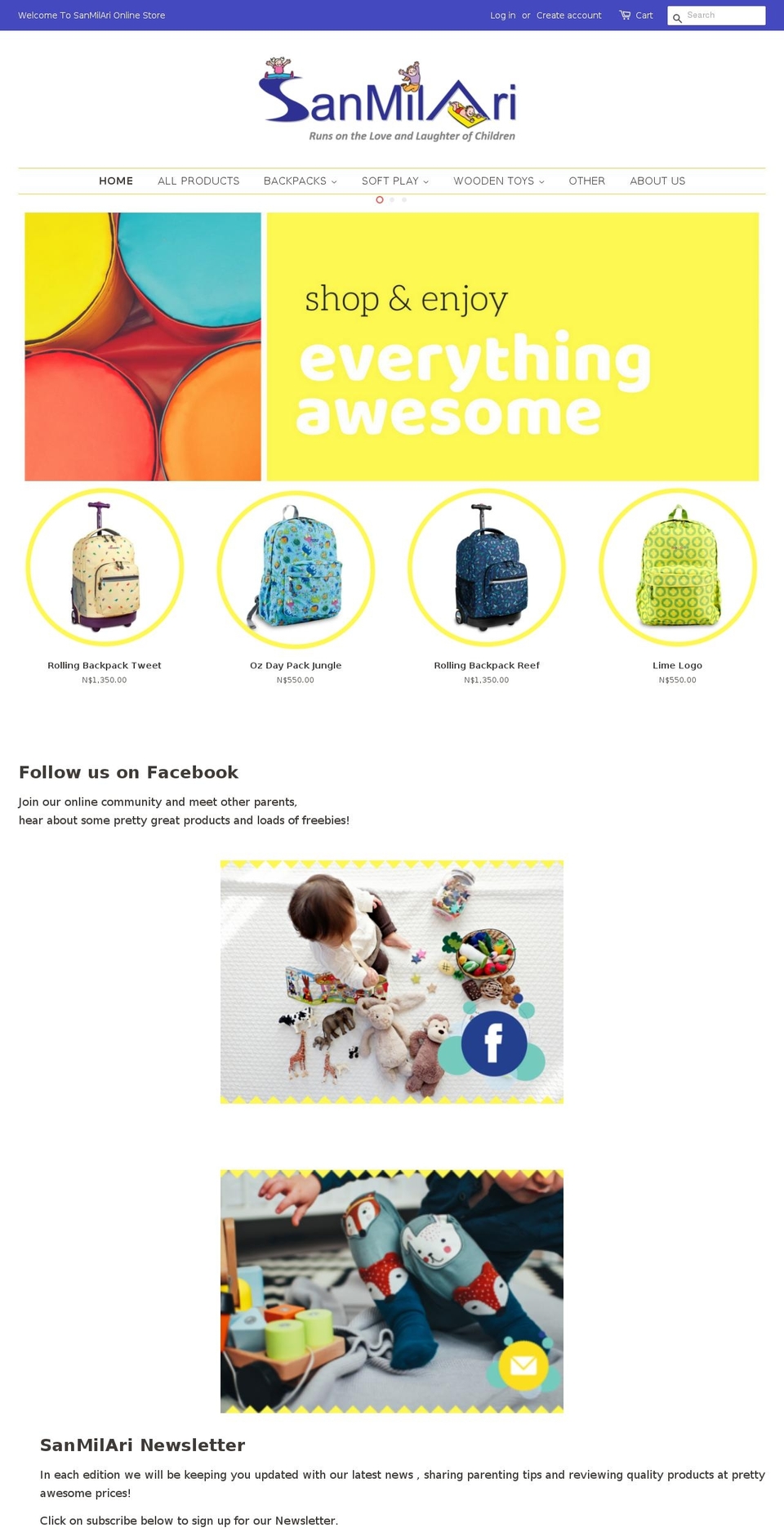 sanmilari.com — Shopify storefront screenshot