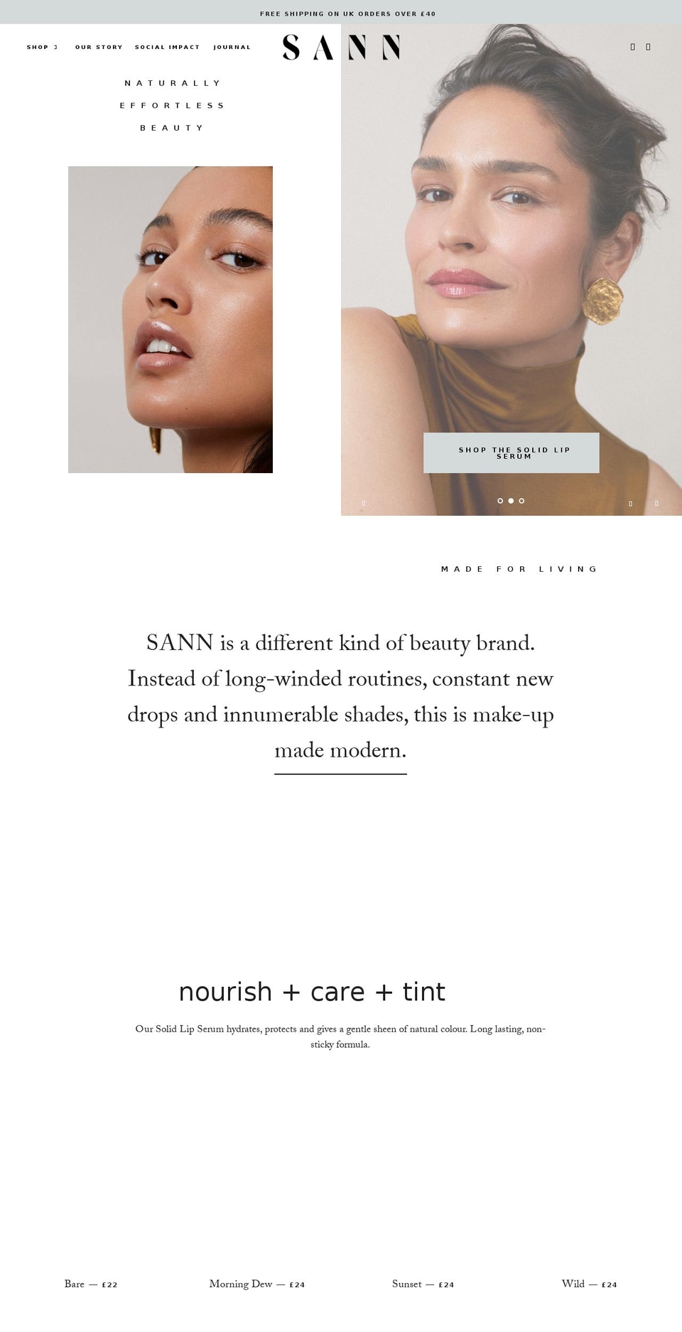 sannbeauty.com shopify website screenshot