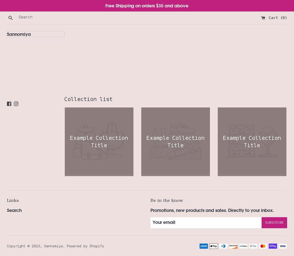 sannomiyashop.com shopify website screenshot