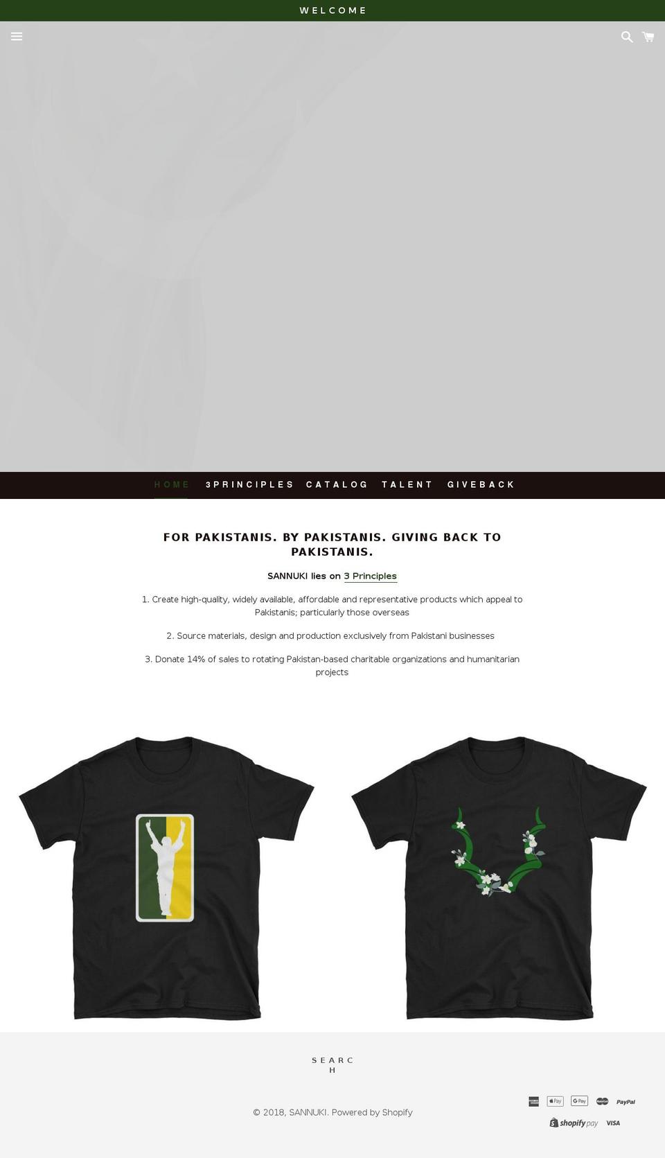 sannuki.com — Shopify storefront screenshot