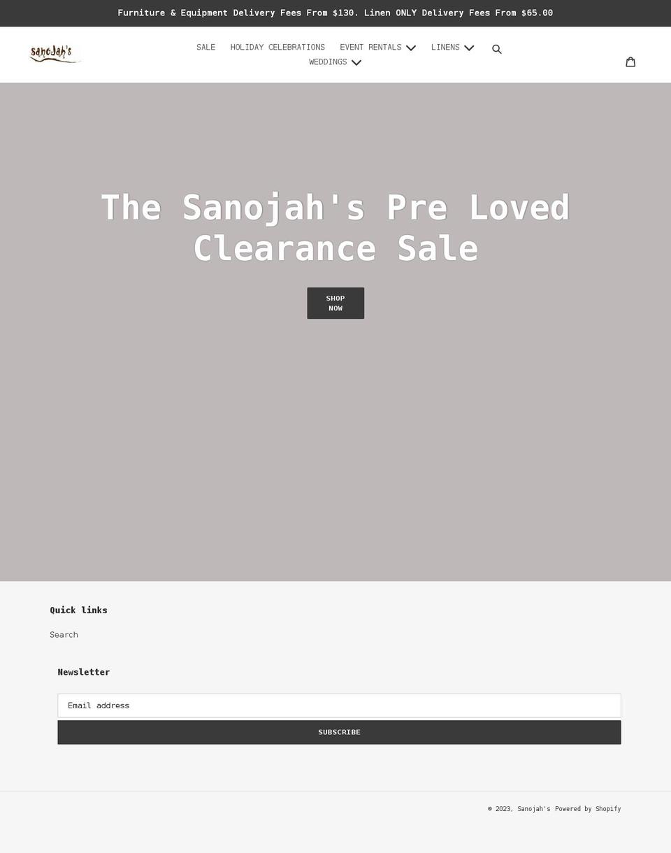 sanojahs.net shopify website screenshot