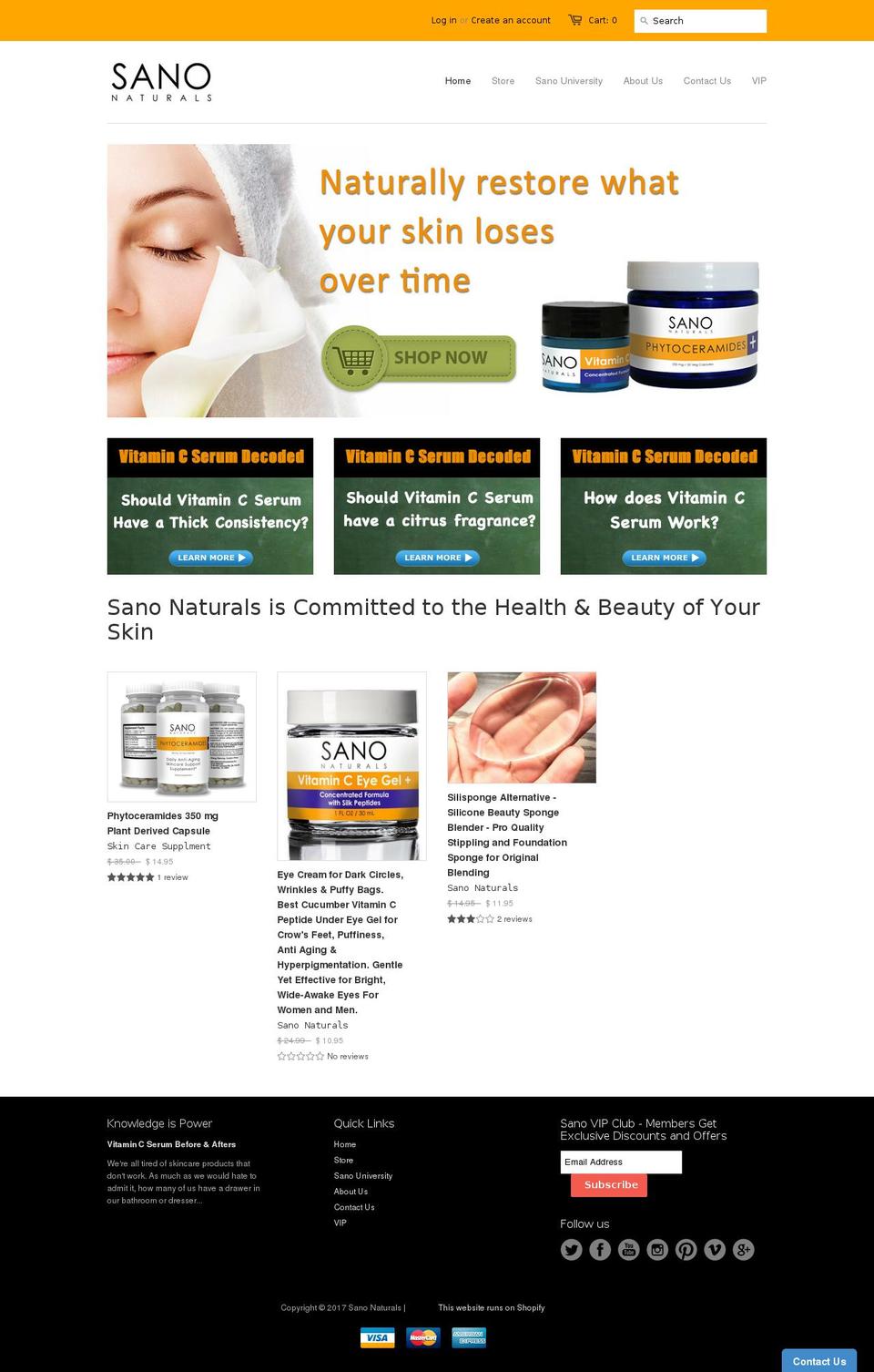 sanonaturals.com shopify website screenshot