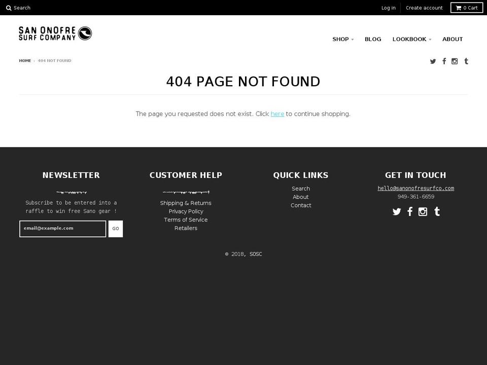 sanosurfco.net shopify website screenshot