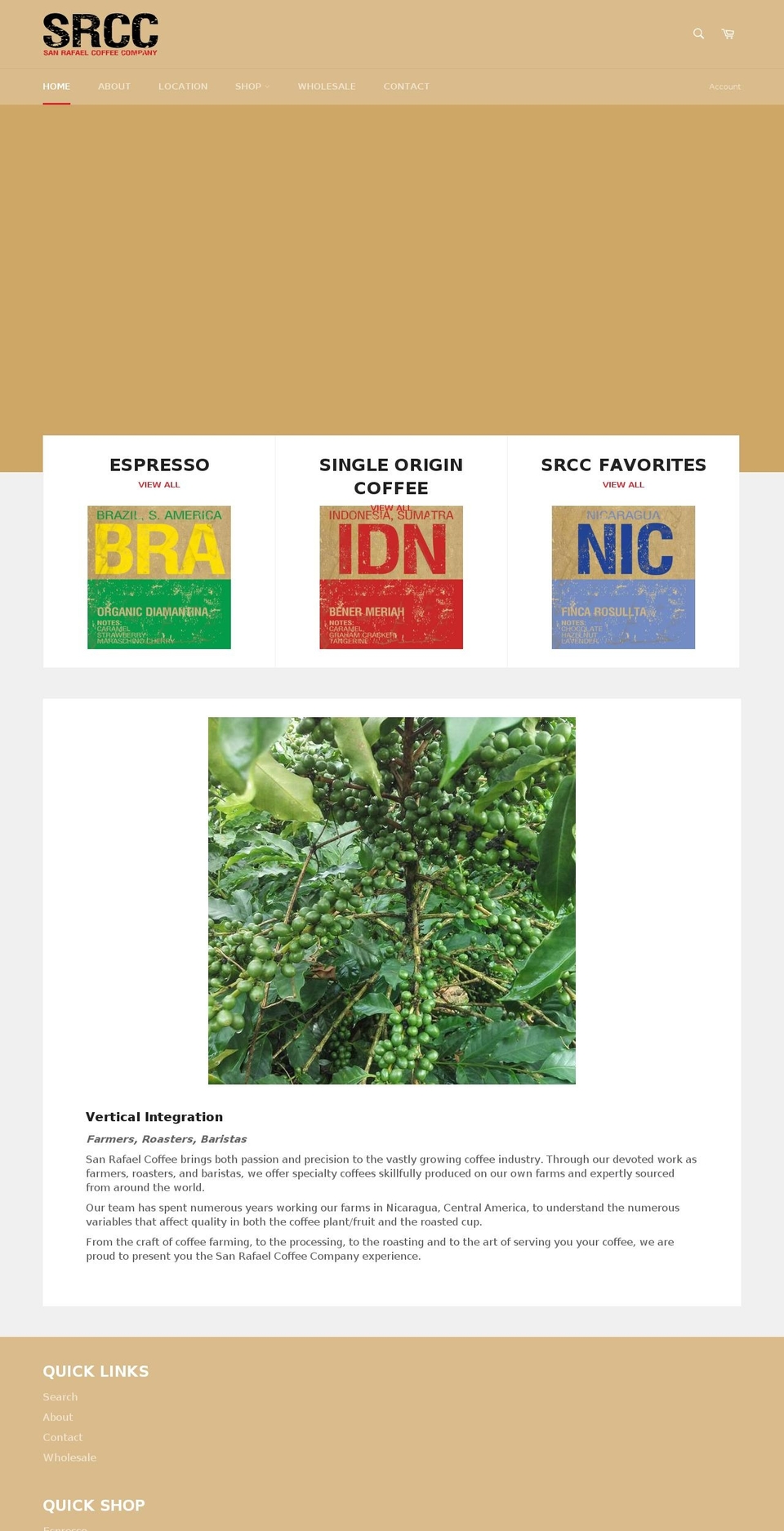 sanrafaelcoffeecompany.com shopify website screenshot