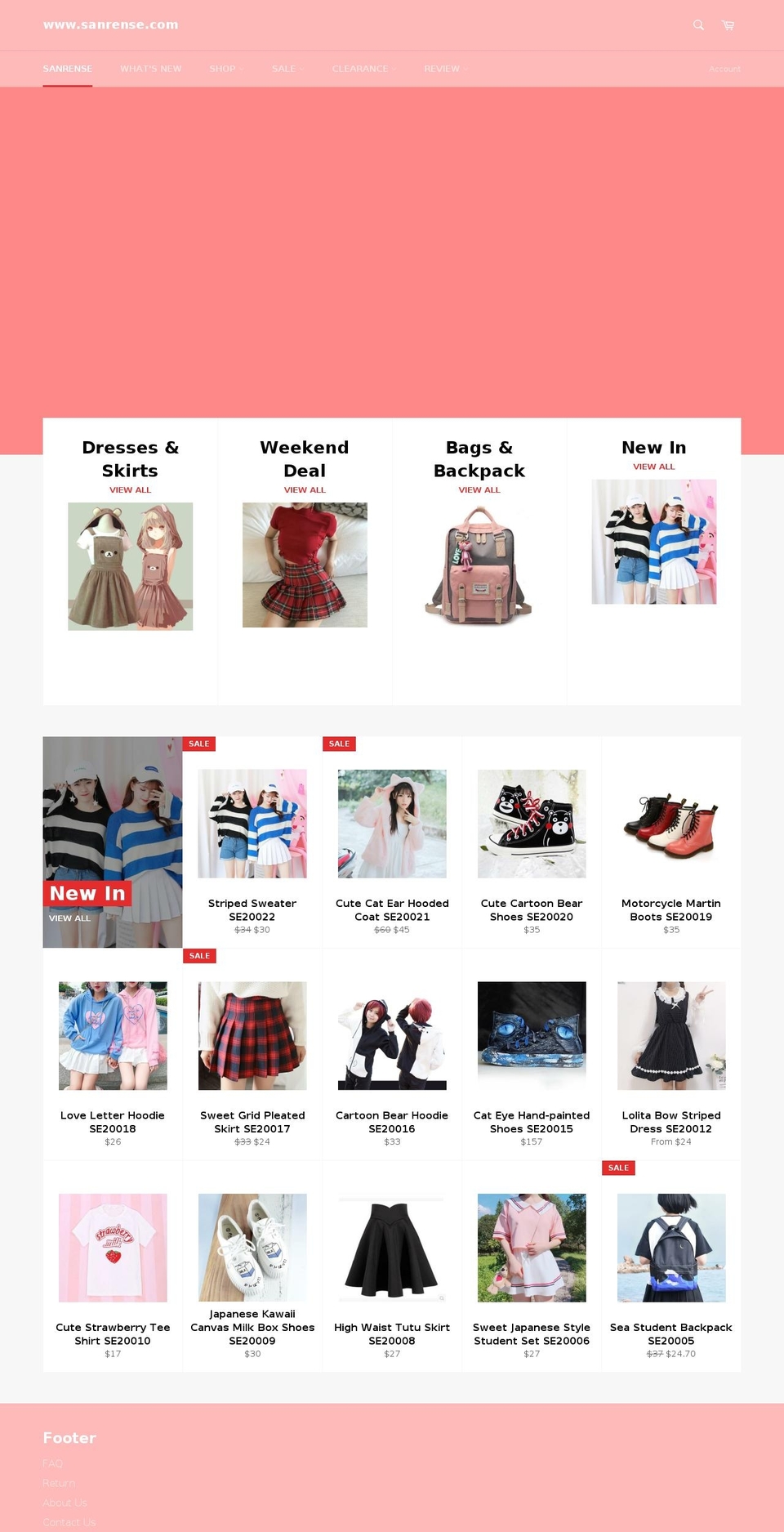 sanrense-com.myshopify.com — Shopify storefront screenshot
