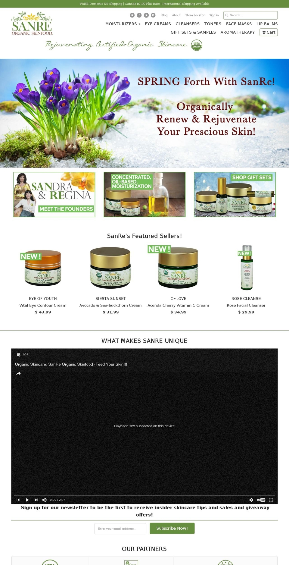 sanreorganic.net shopify website screenshot