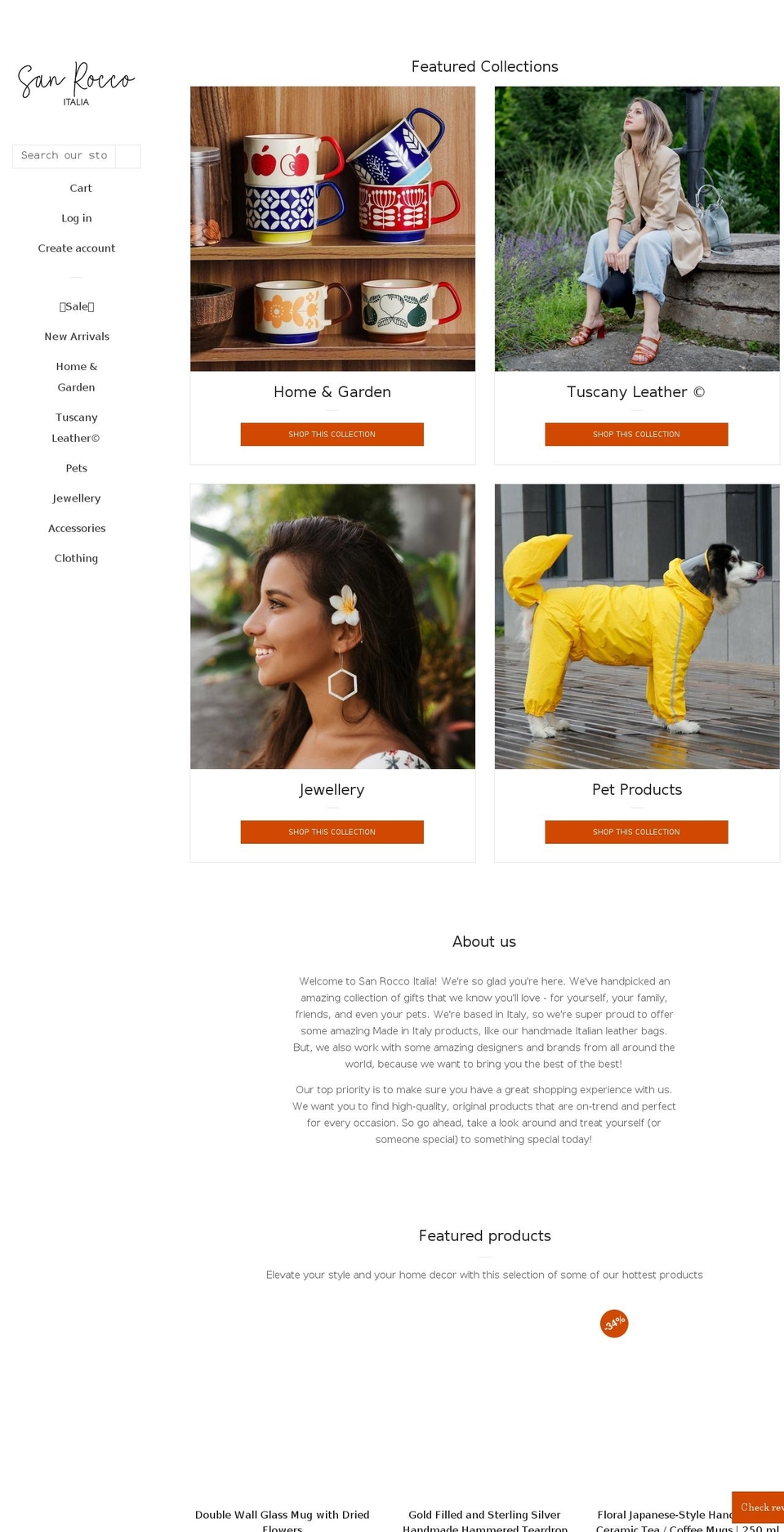 sanroccoitalia.it shopify website screenshot