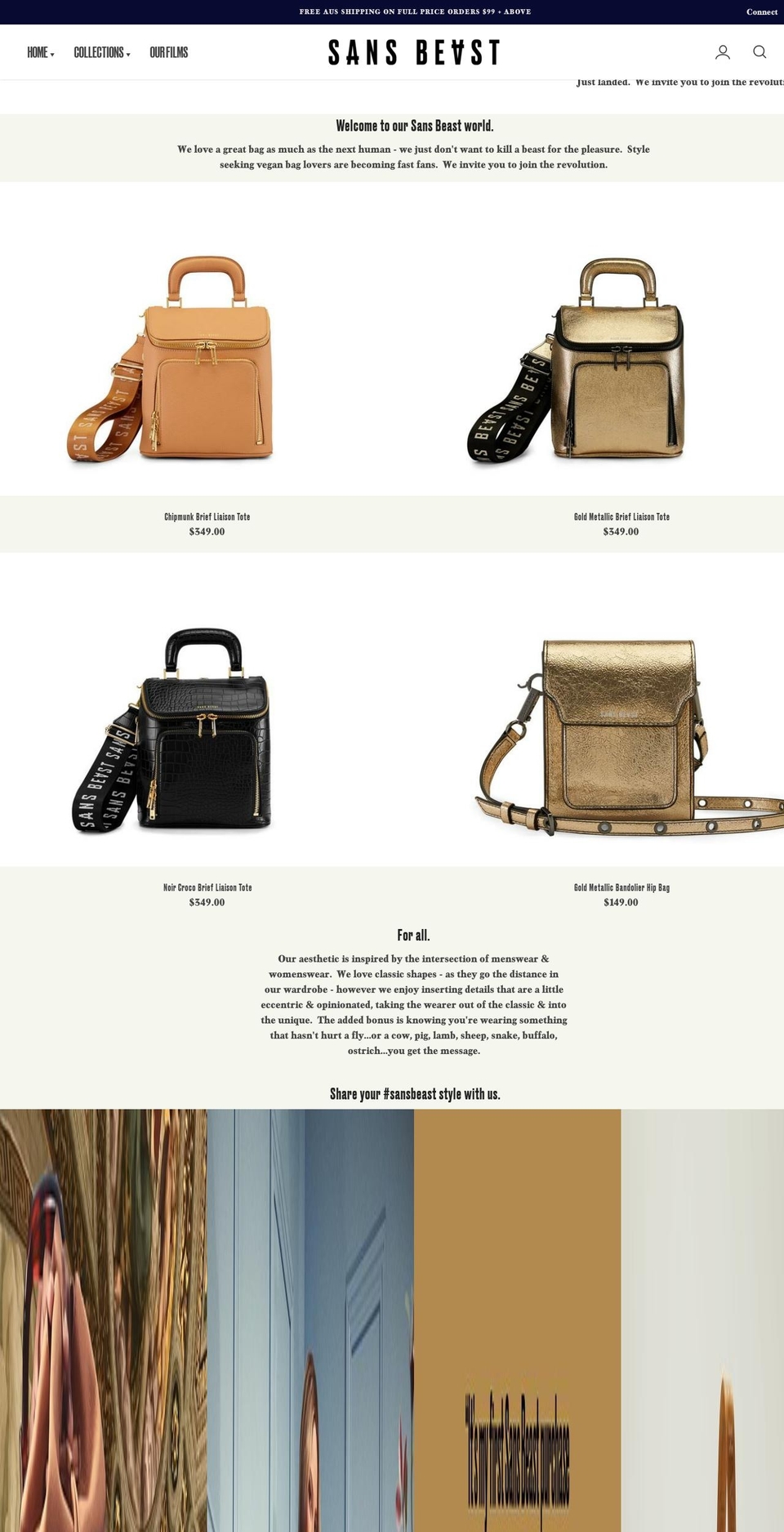 sansbeast.com — Shopify storefront screenshot