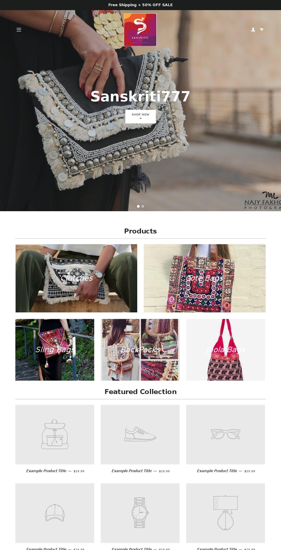 sanskriti777.com shopify website screenshot