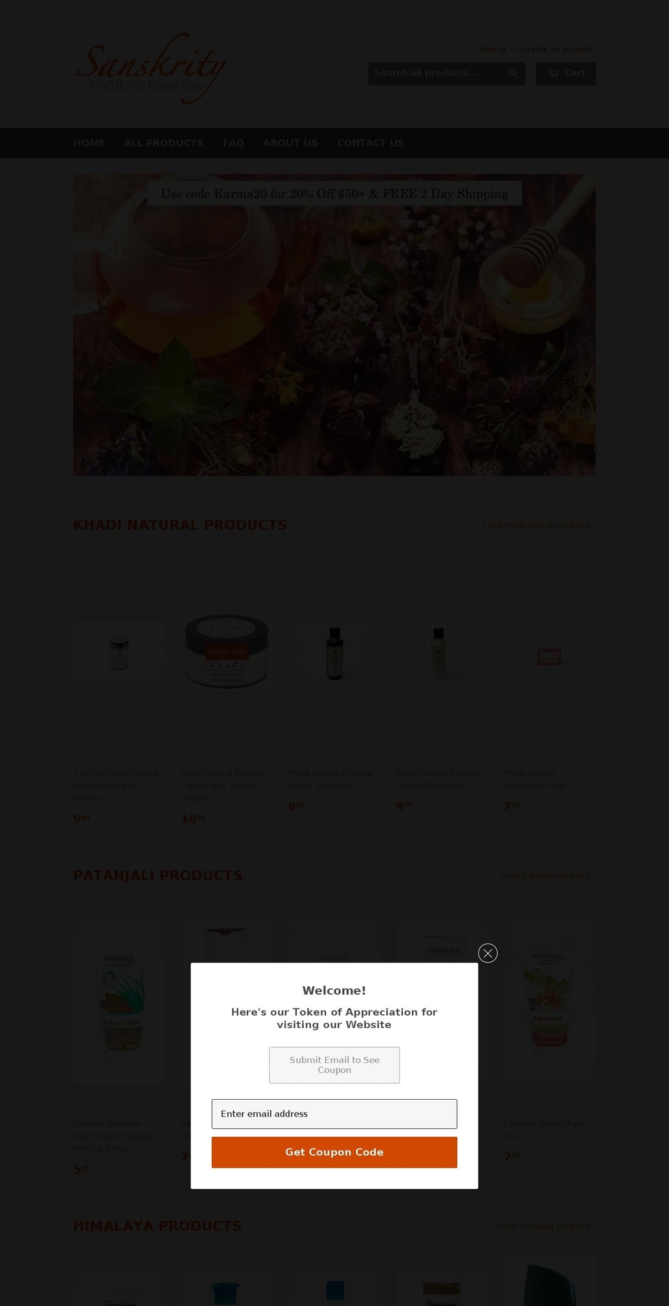 sanskrity.com shopify website screenshot