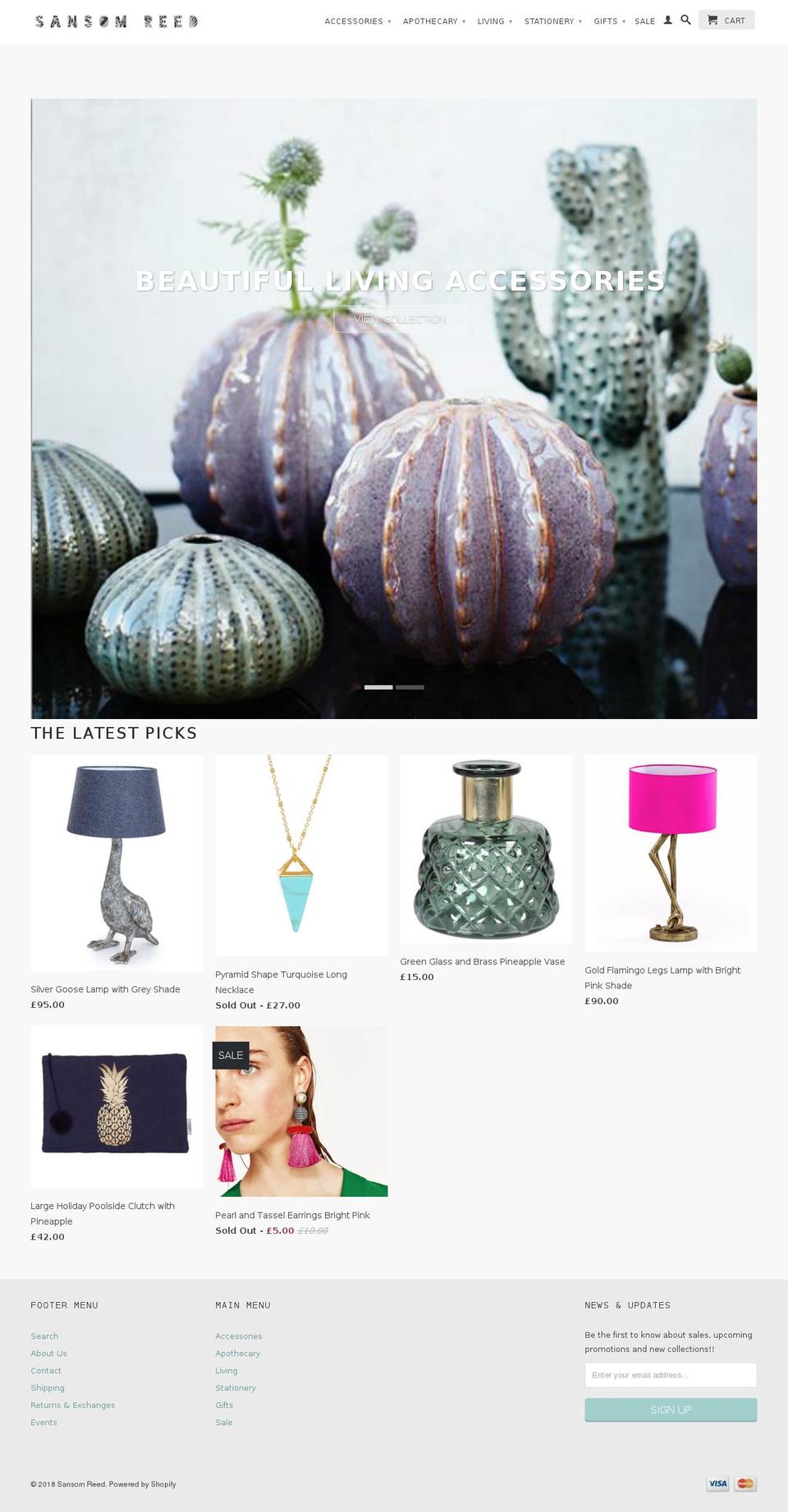 sansomreed.com shopify website screenshot