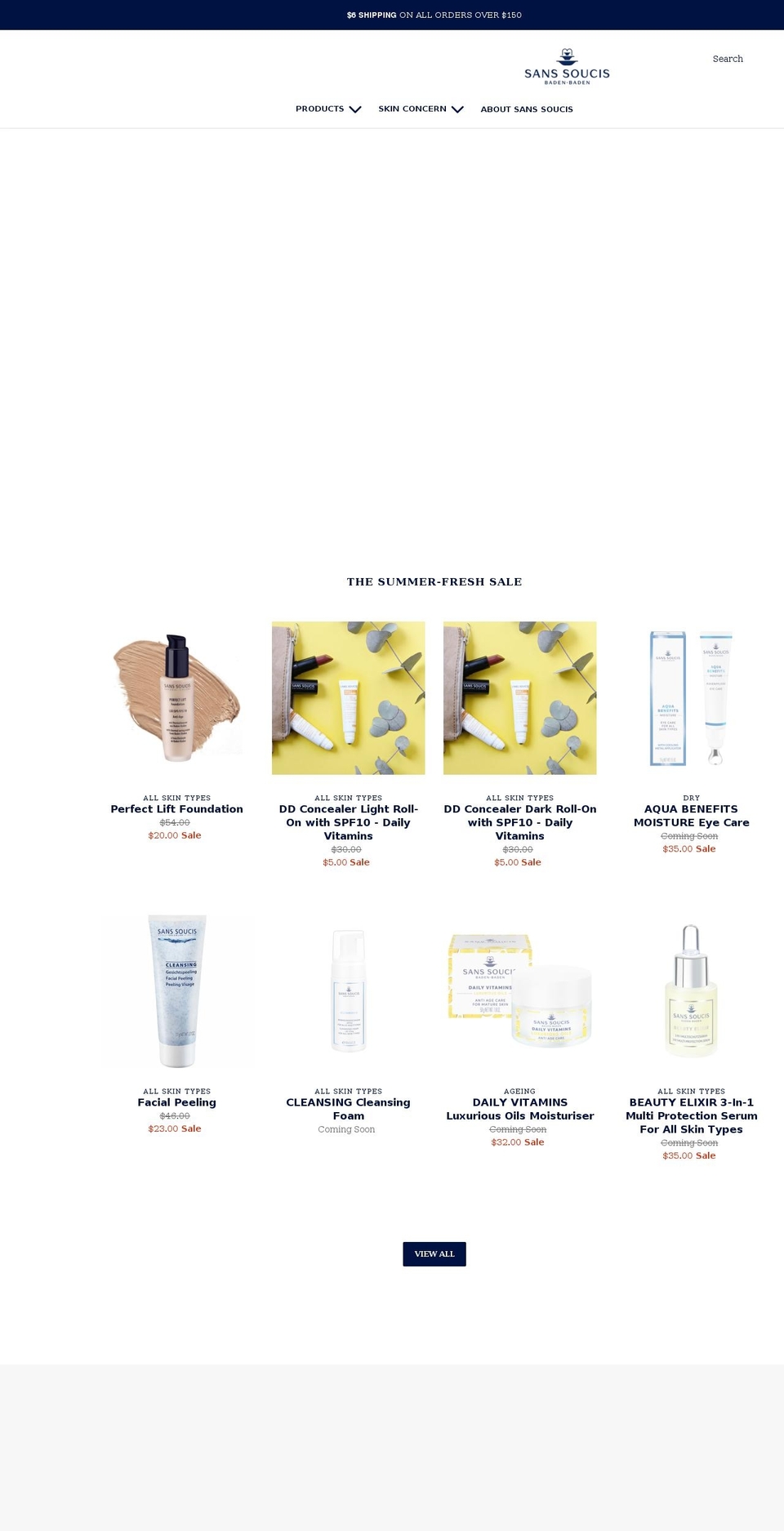 sanssoucis.com.au shopify website screenshot
