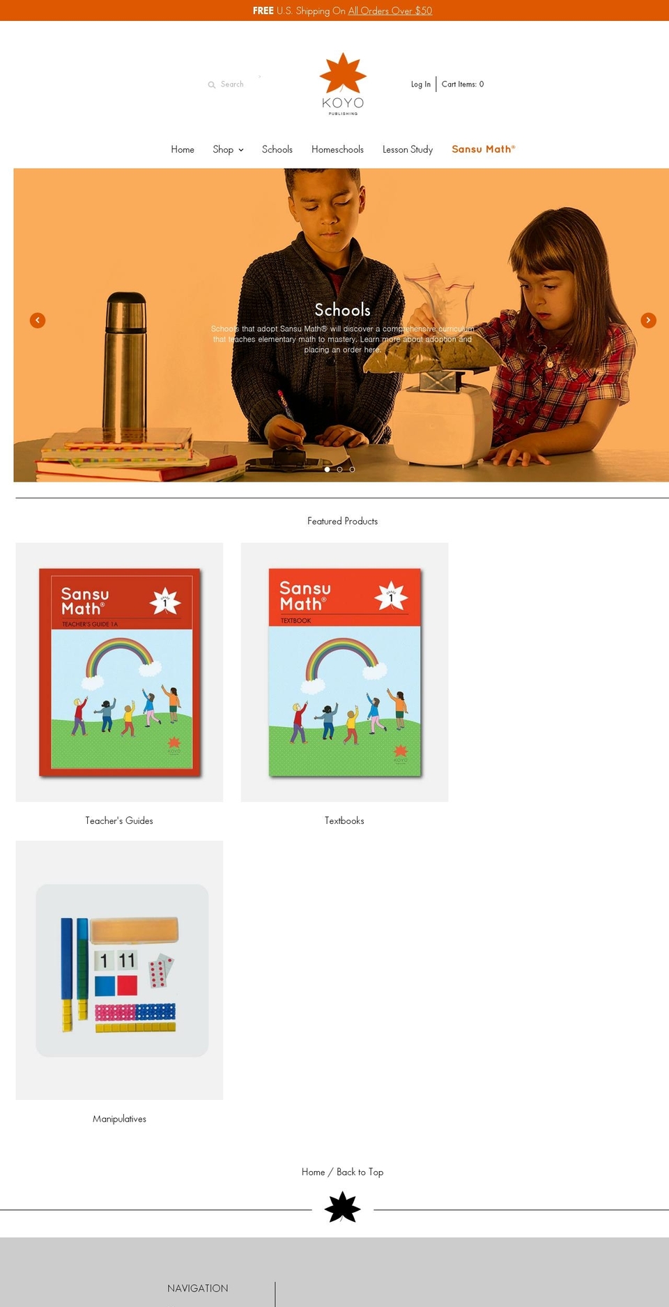 sansumath.com shopify website screenshot