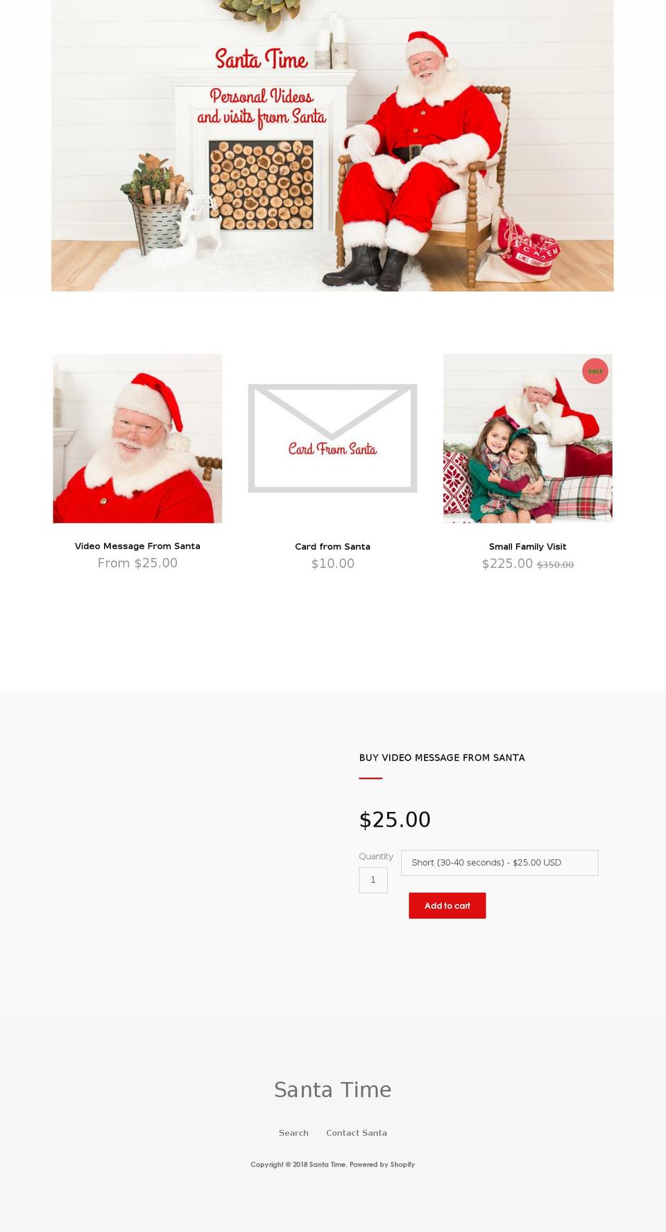 santa-time.com shopify website screenshot