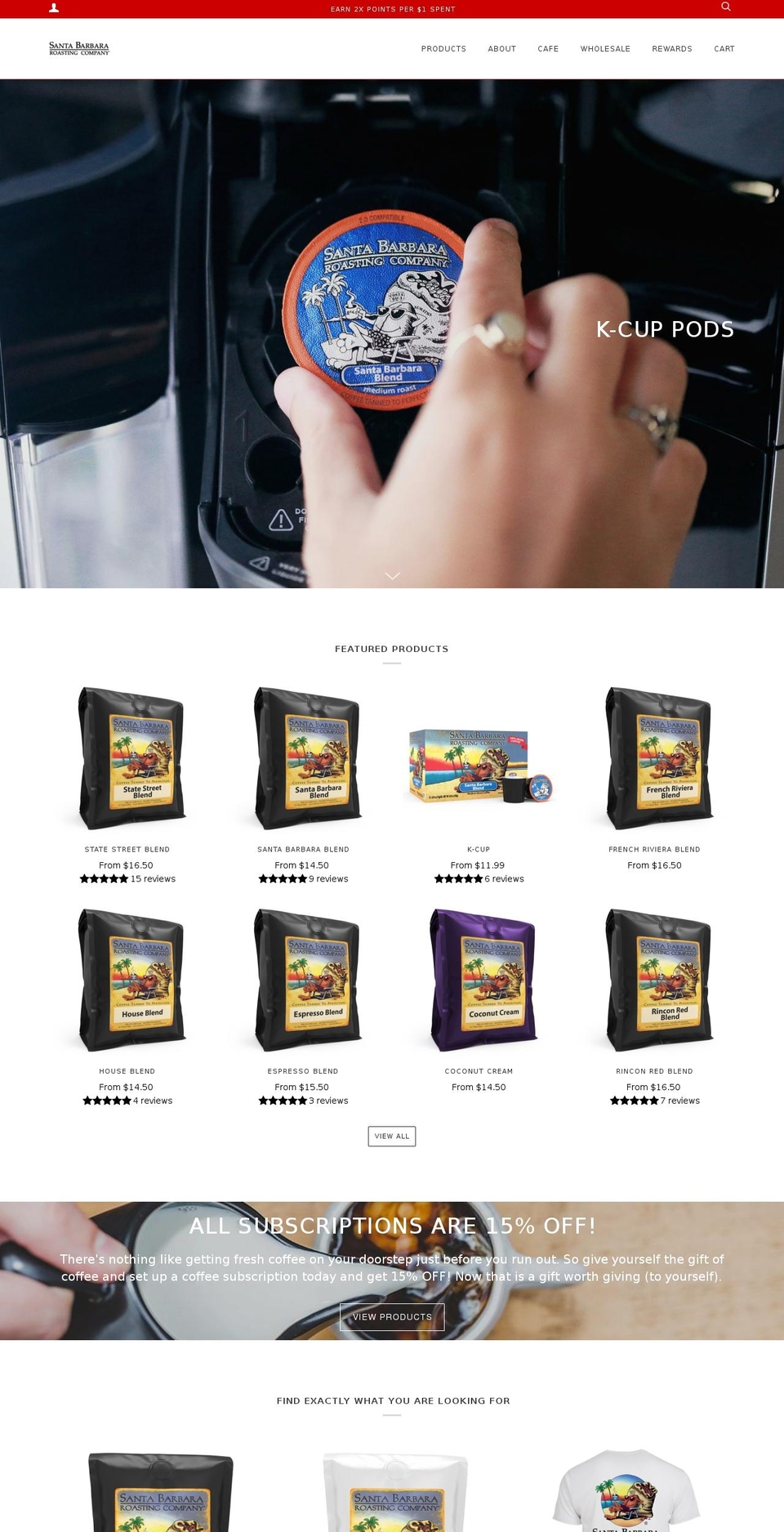 santabarbara.coffee shopify website screenshot