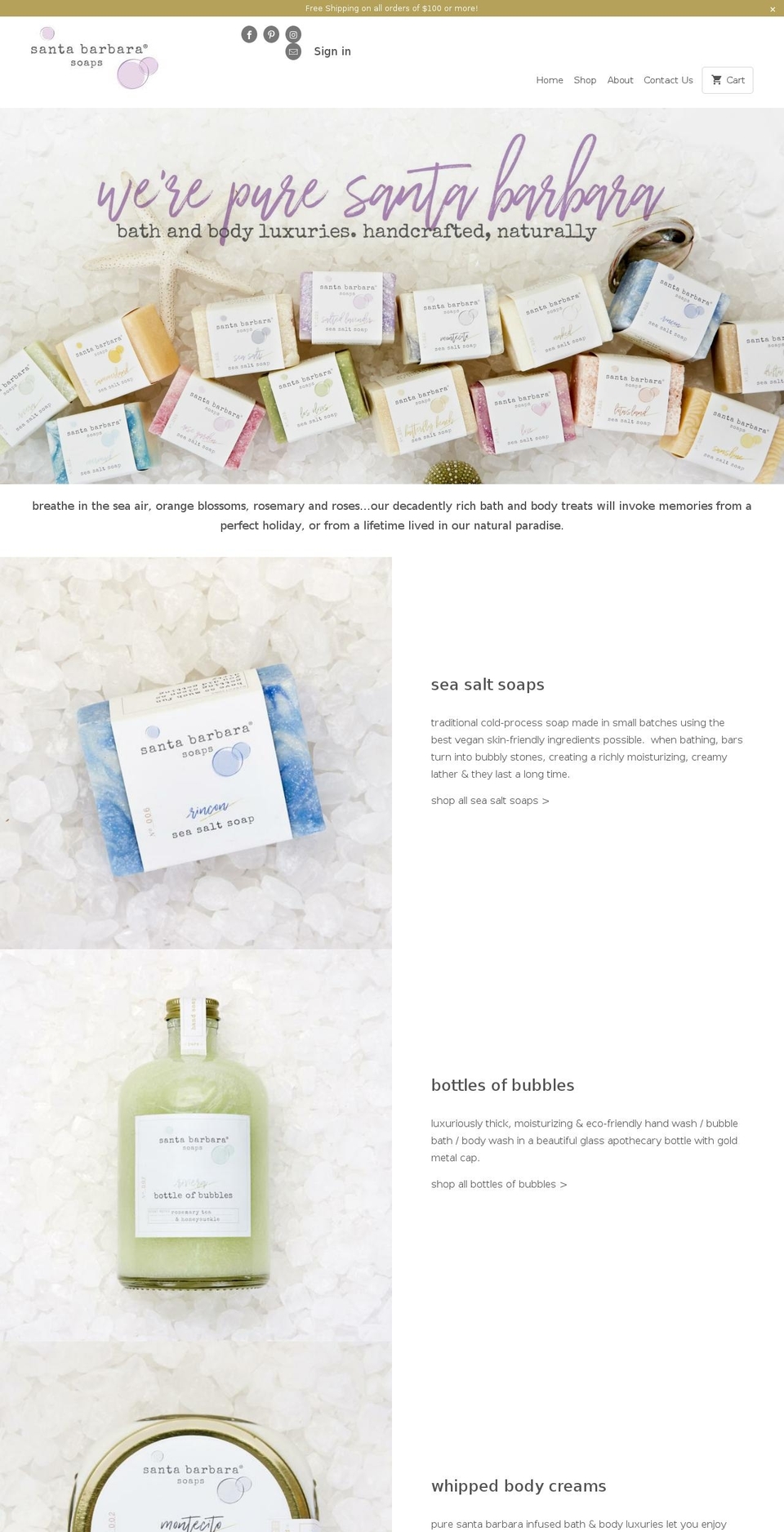 santabarbaracandles.com — Shopify storefront screenshot