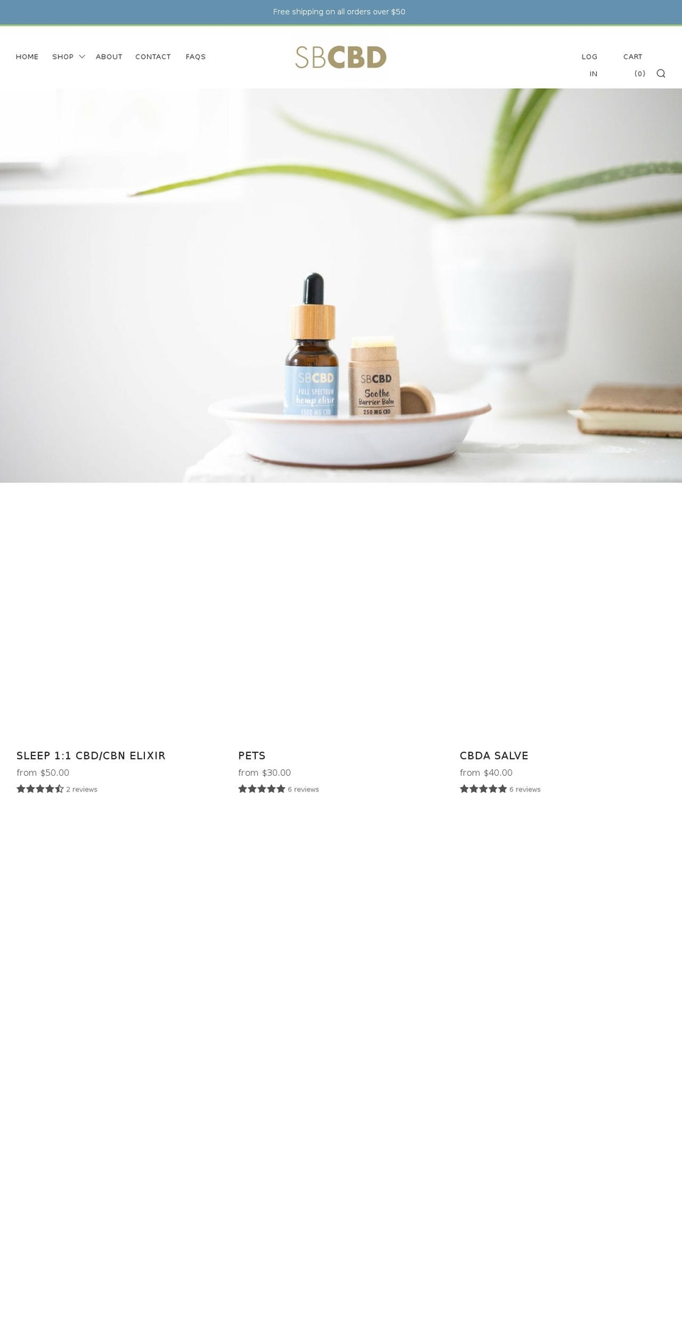 santabarbaracbd.com shopify website screenshot