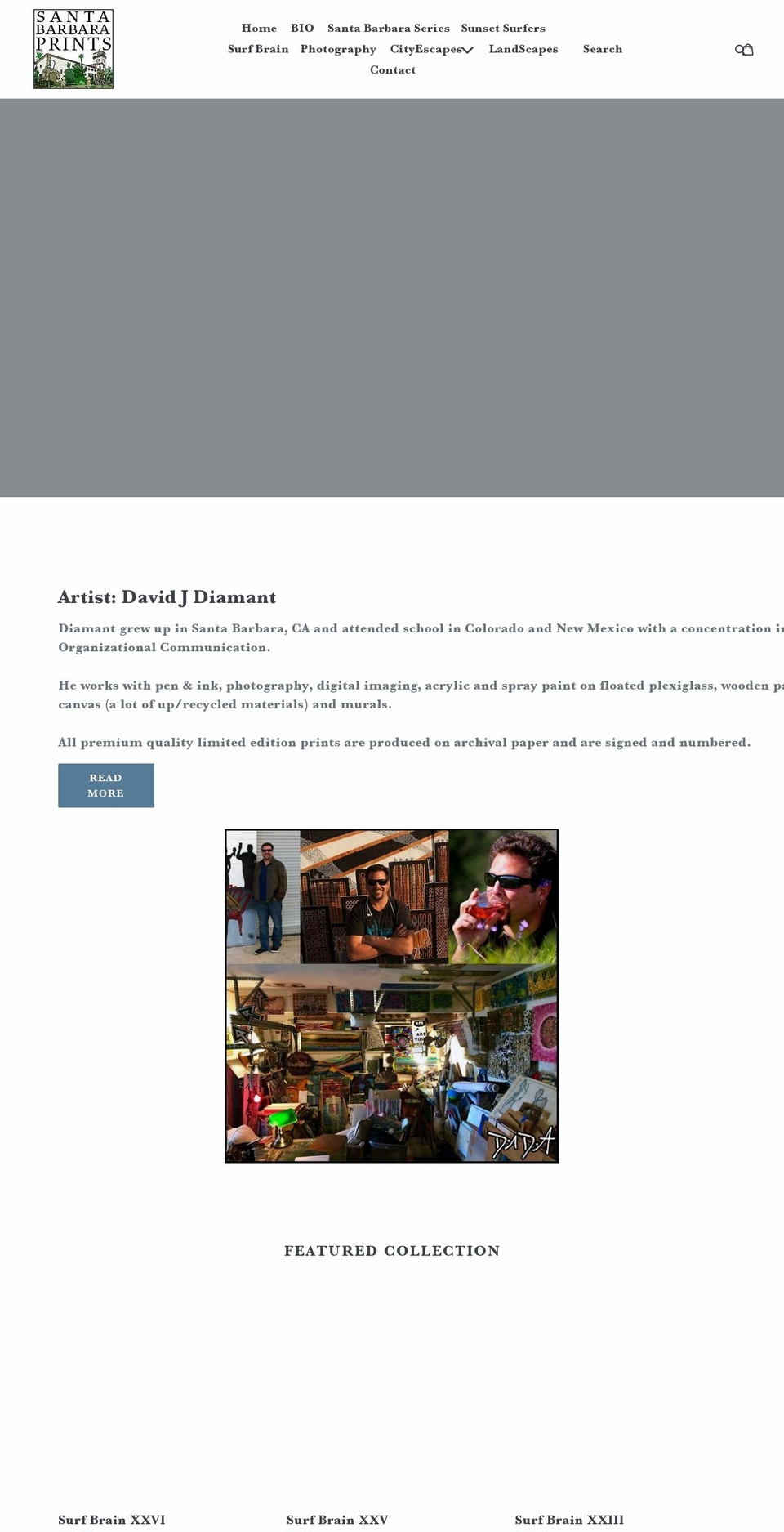 santabarbaraprints.com shopify website screenshot