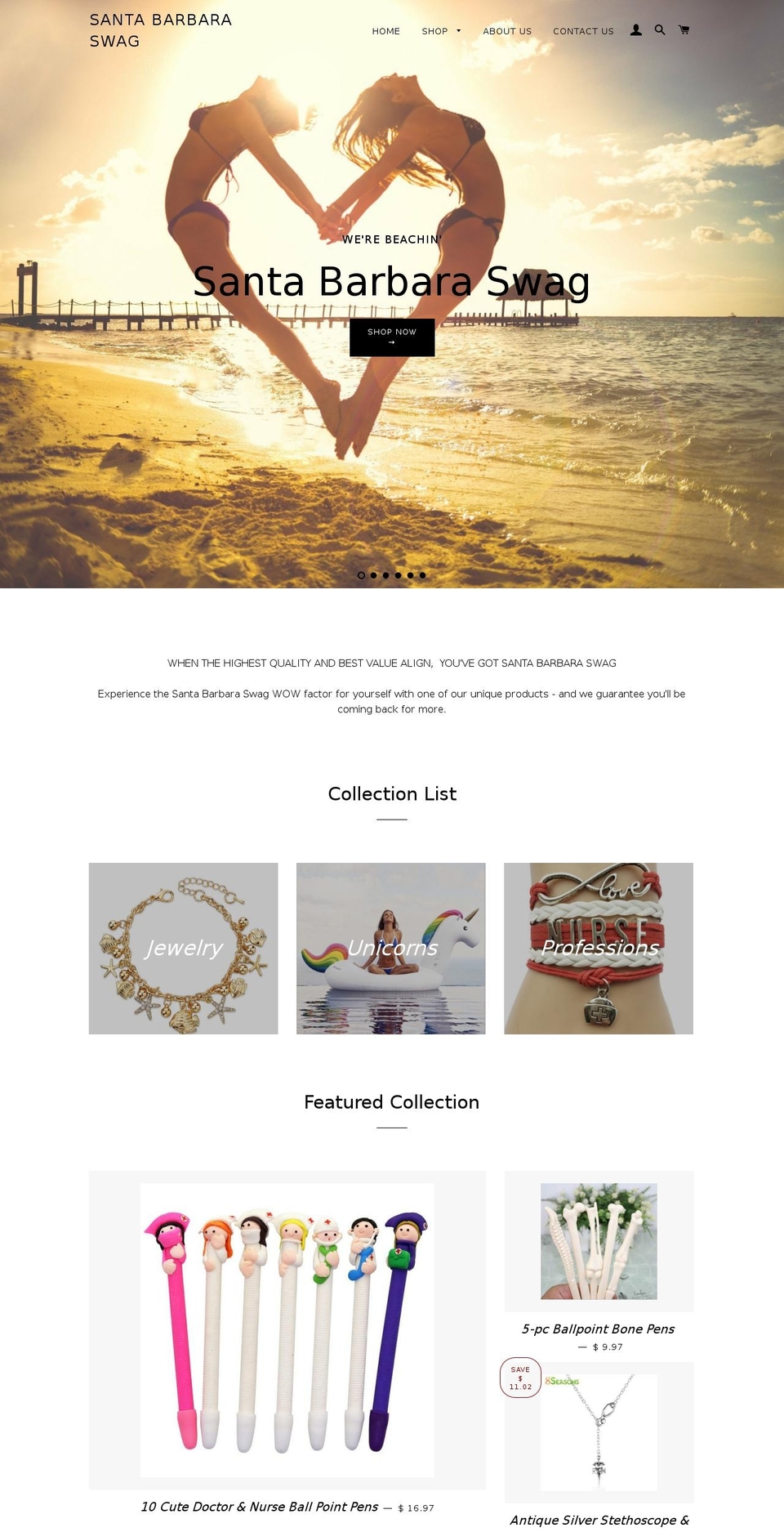 santabarbaraswag.com — Shopify storefront screenshot