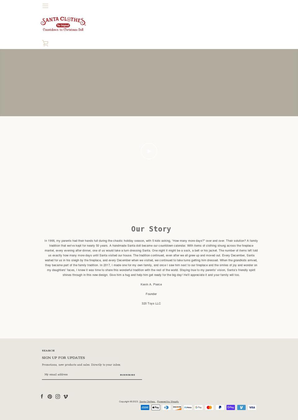 santaclothesdoll.com shopify website screenshot