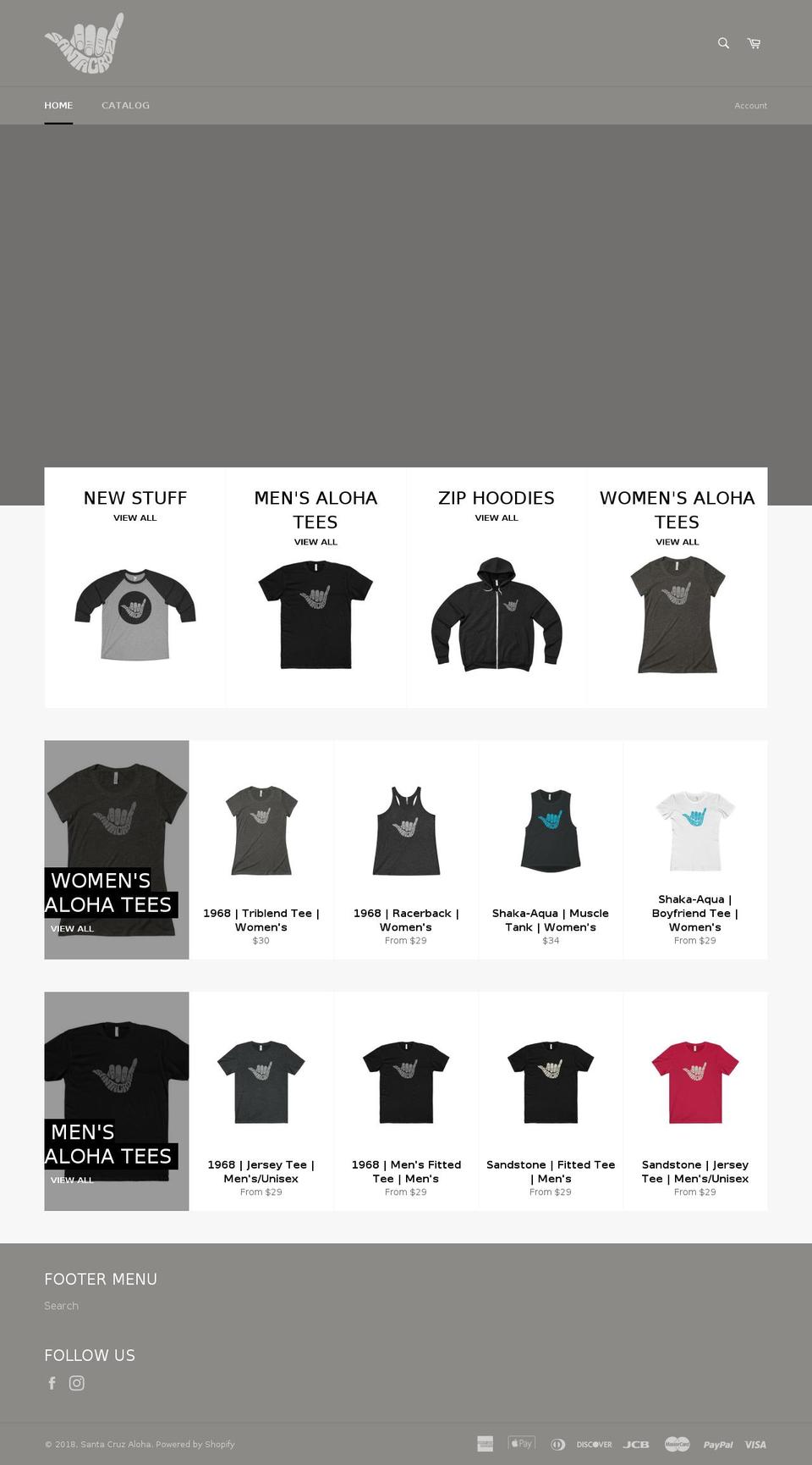 santacruzaloha.com — Shopify storefront screenshot