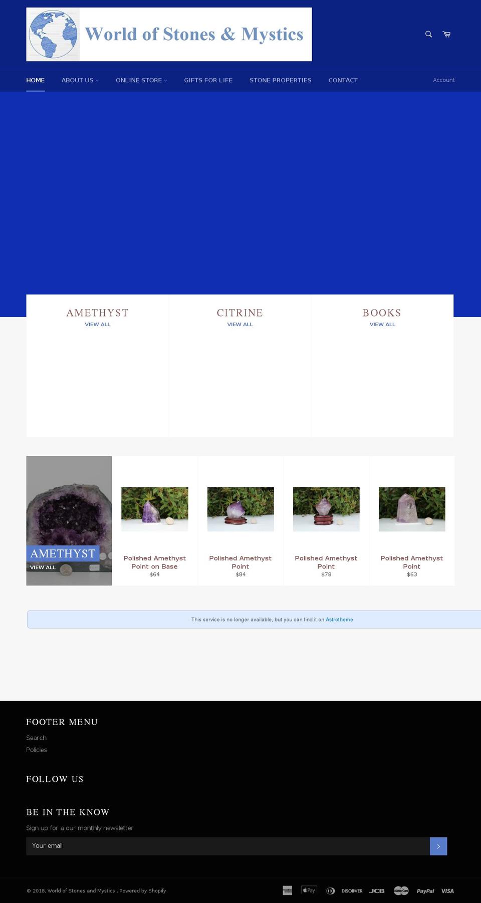 santacruzcrystals.com — Shopify storefront screenshot