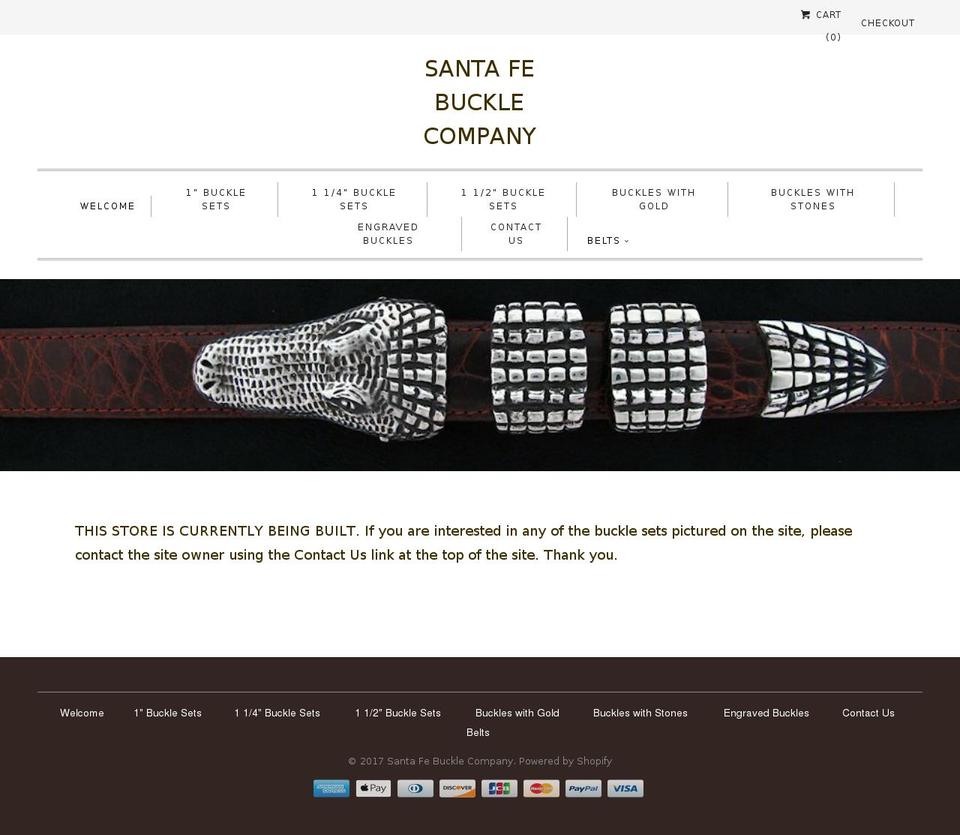 santafebucklecompany.com shopify website screenshot