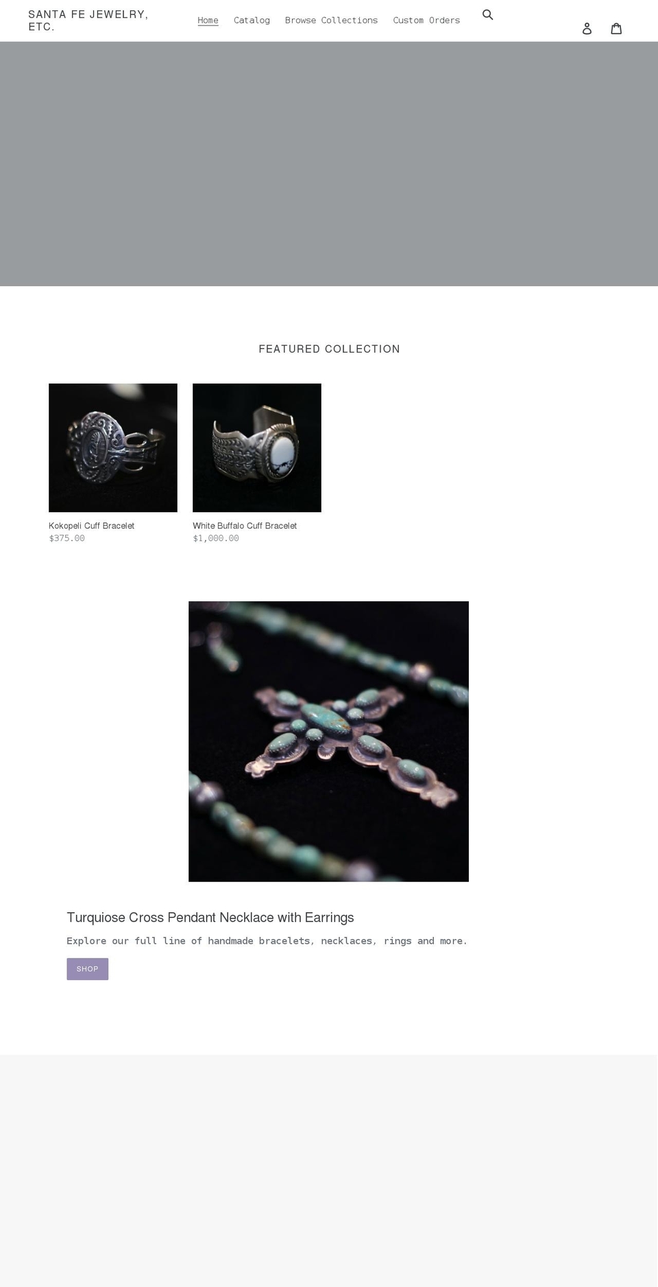 santafejewelryetc.com shopify website screenshot