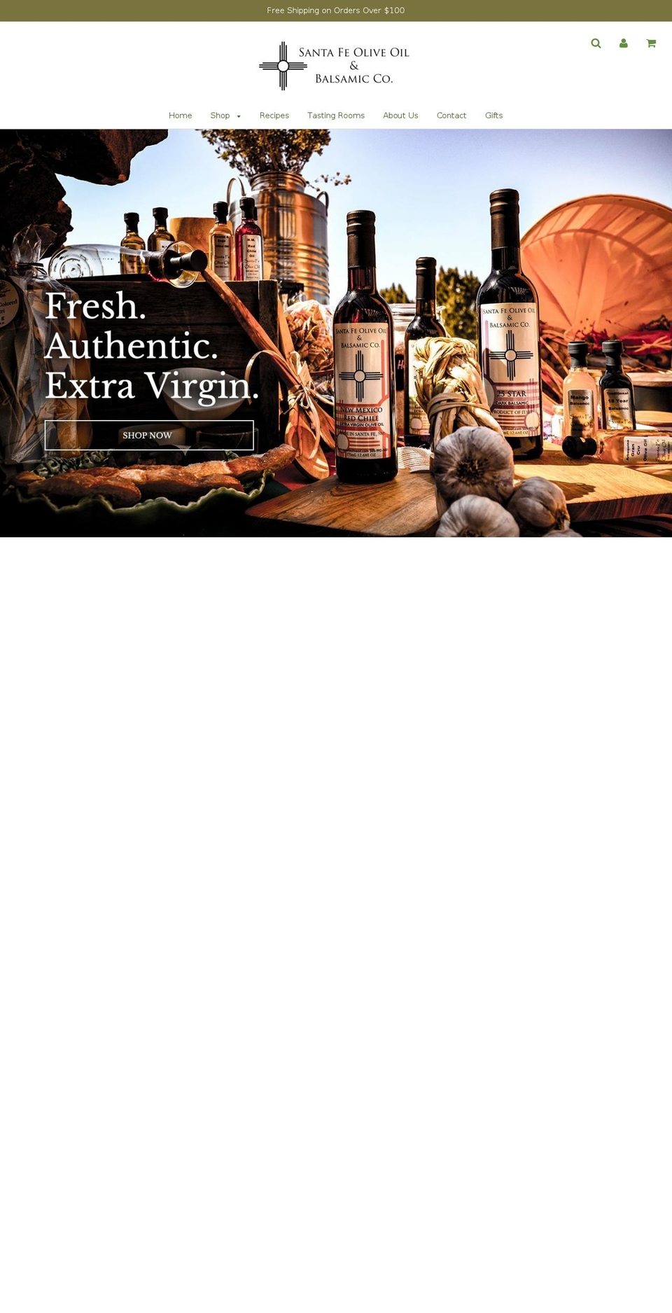 santafeoliveoil.com shopify website screenshot