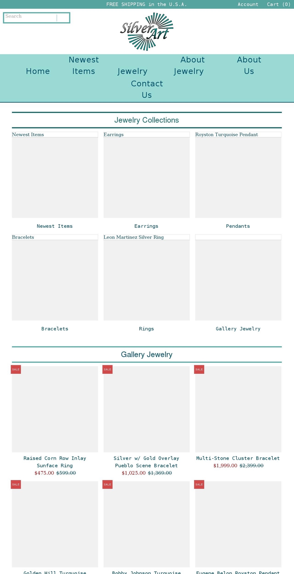 santafesilverart.com — Shopify storefront screenshot