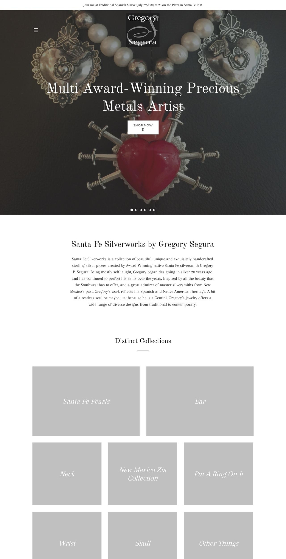 santafesilverworks.shop shopify website screenshot