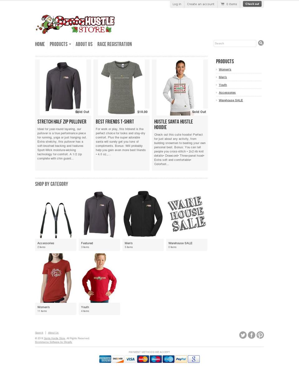 santahustlestore.com shopify website screenshot