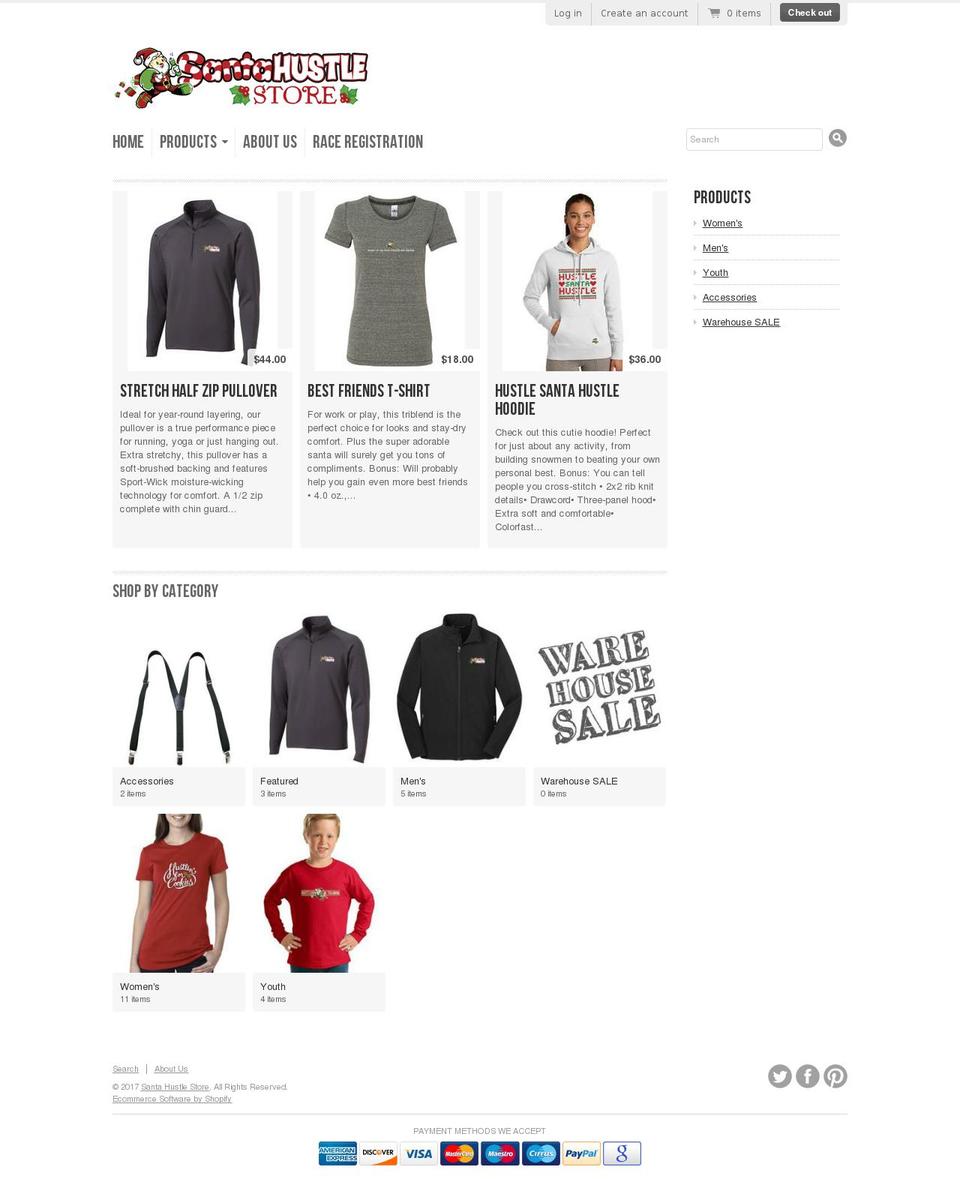 santahustlestuff.com shopify website screenshot
