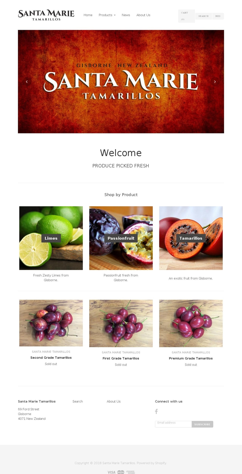 santamarietamarillos.com — Shopify storefront screenshot