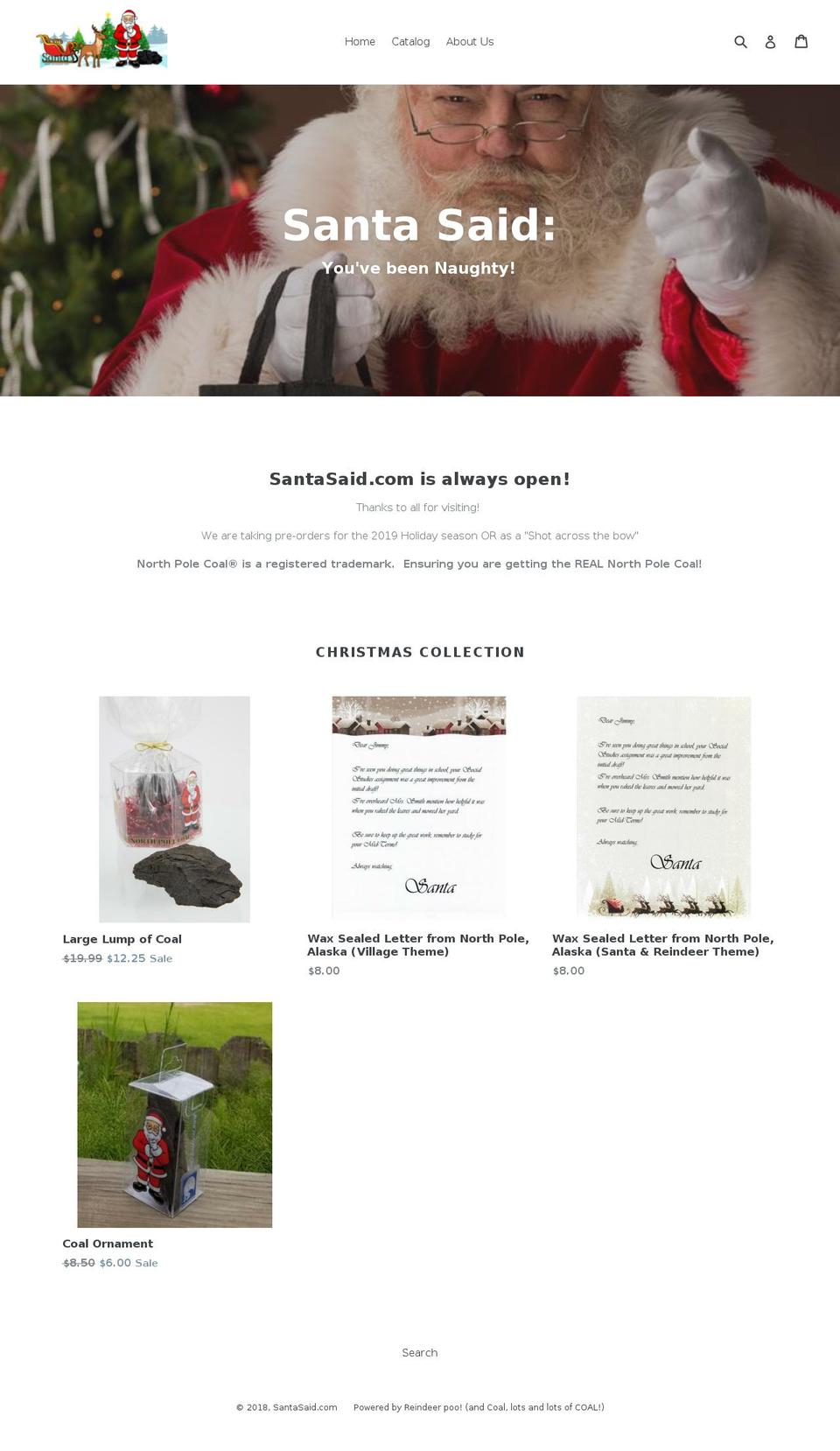santasaid.com — Shopify storefront screenshot