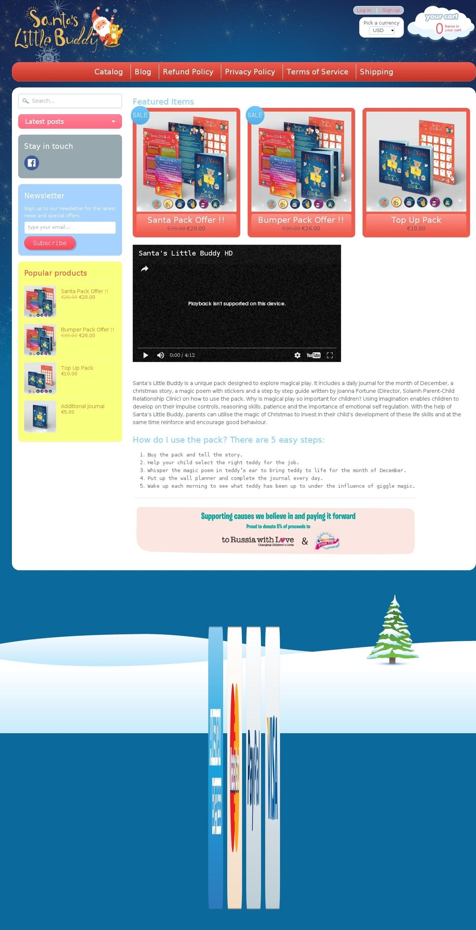 santaslittlebuddy.com shopify website screenshot
